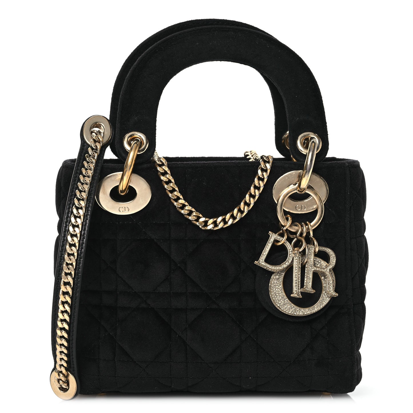 Velvet Mini Lady Dior Black