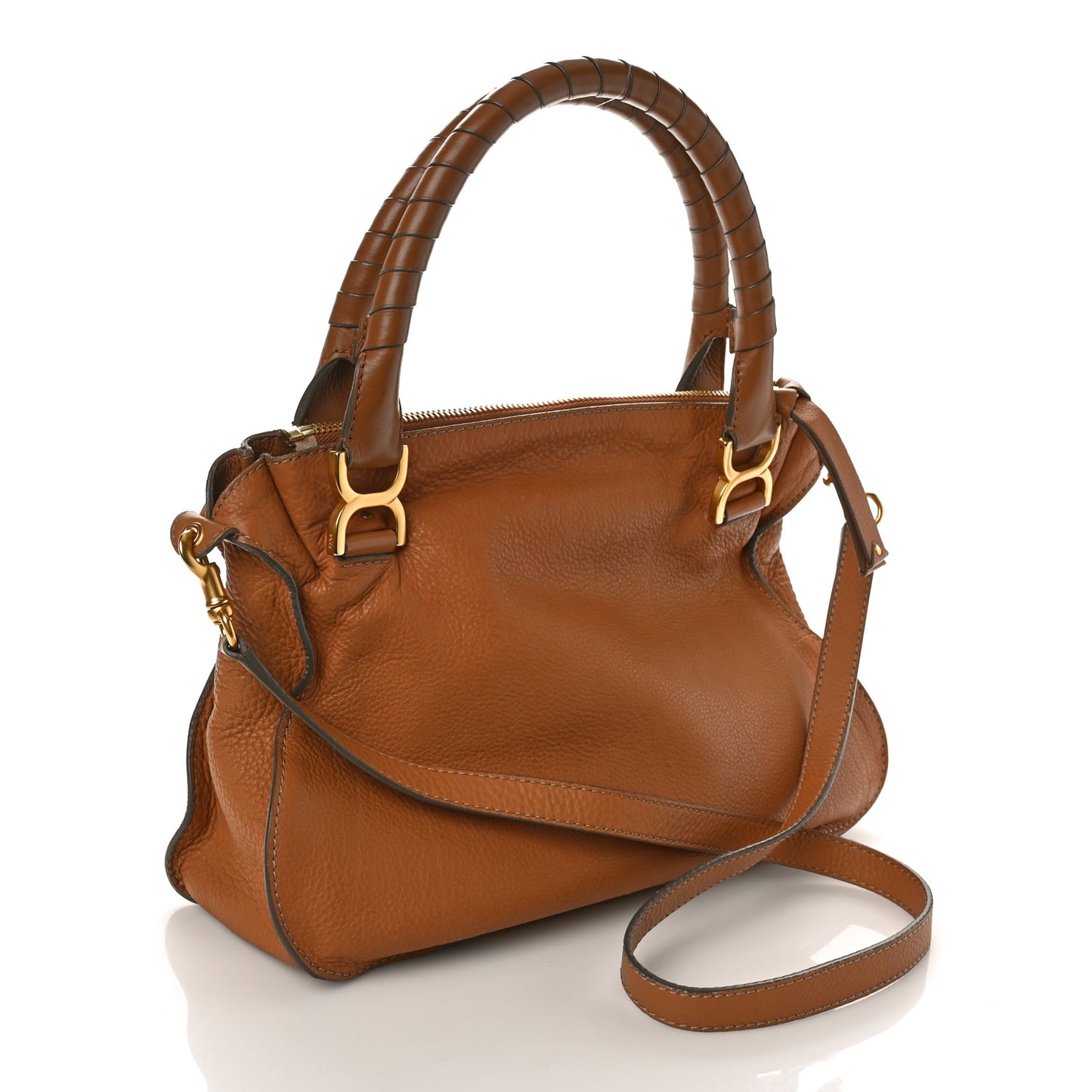 Calfskin Medium Marcie Satchel Tan