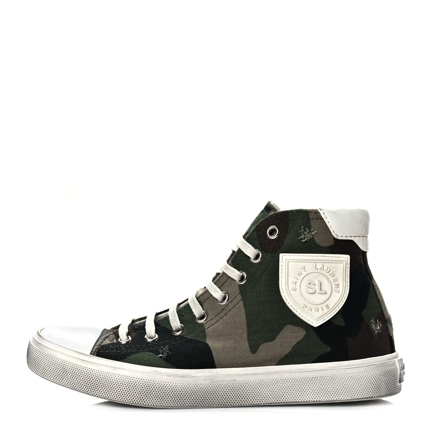 Distressed Canvas Camouflage Print Bedford Hightop Sneakers 36