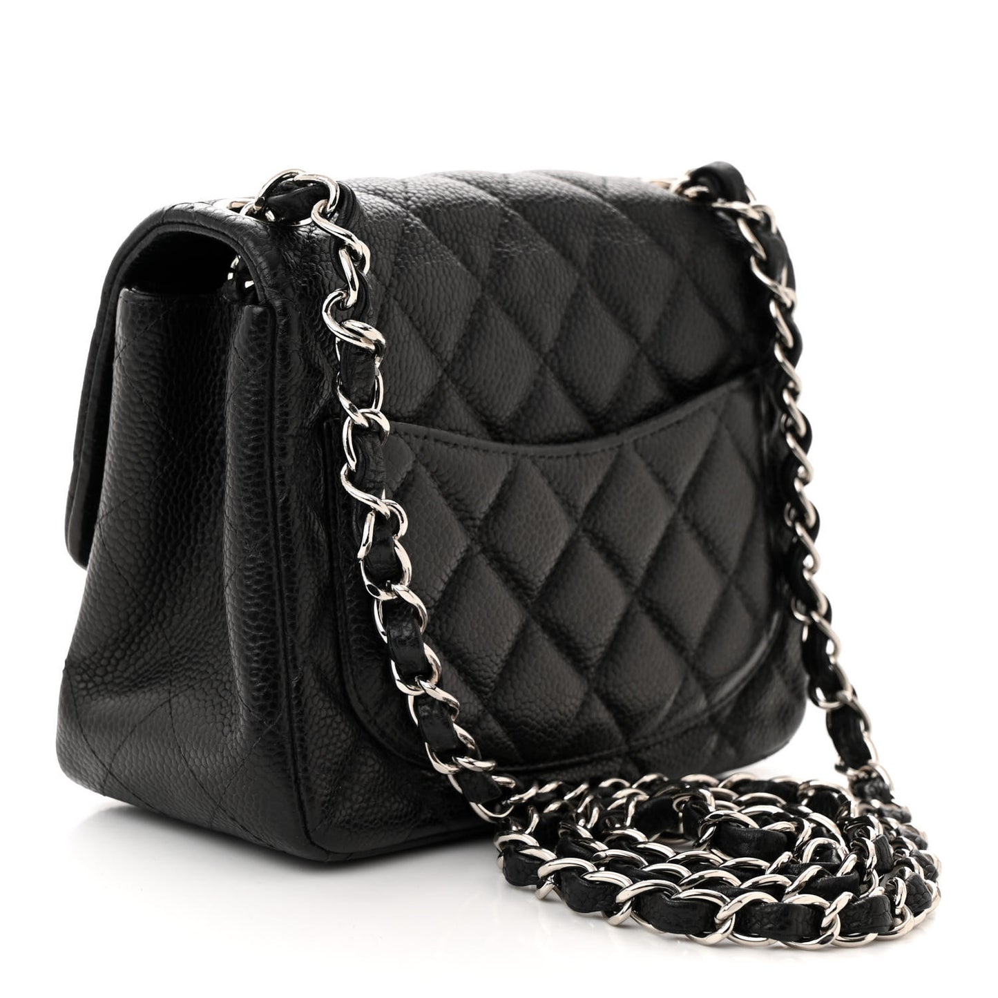Caviar Quilted Mini Square Flap Black