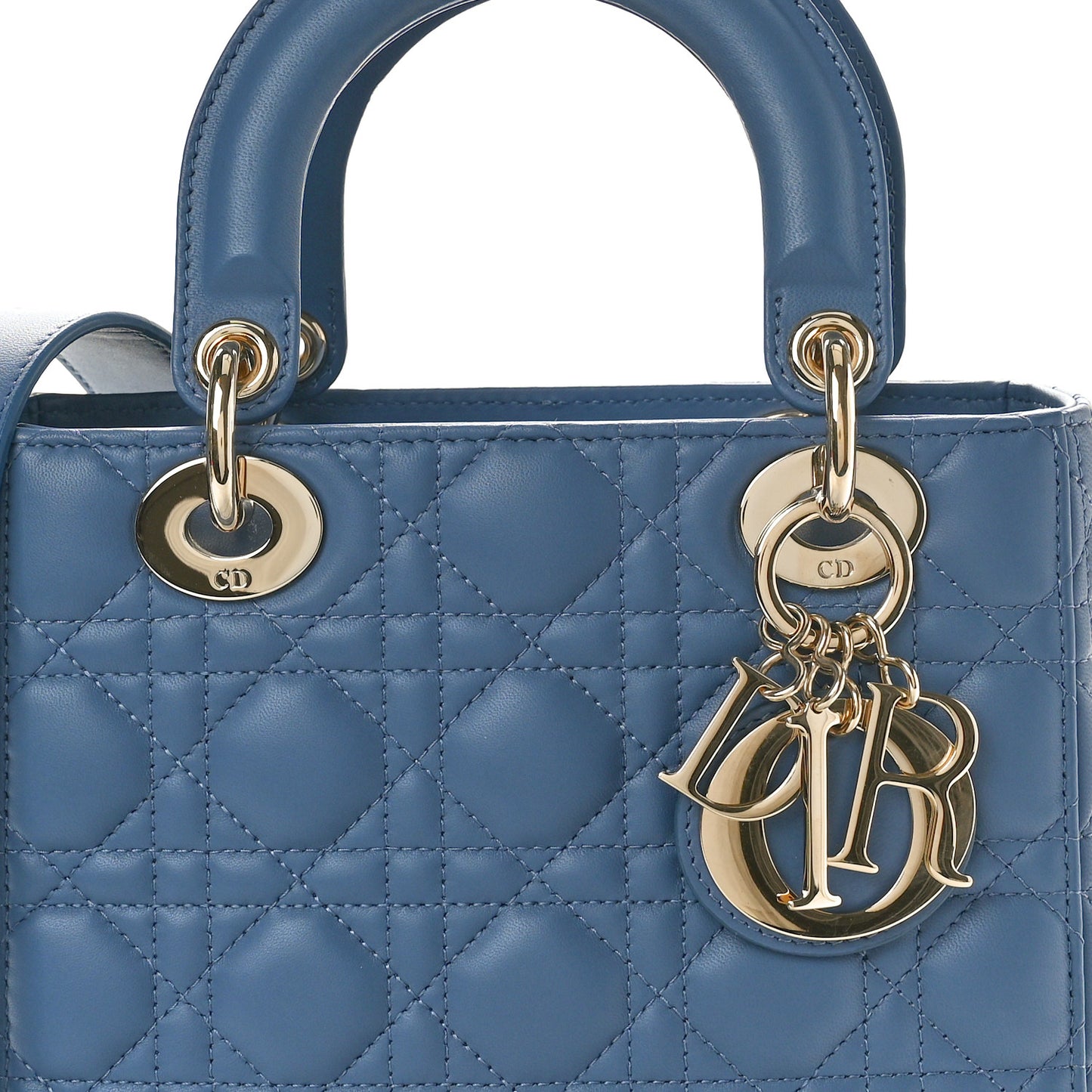 Lambskin Cannage Small My ABCDior Lady Dior Denim Blue