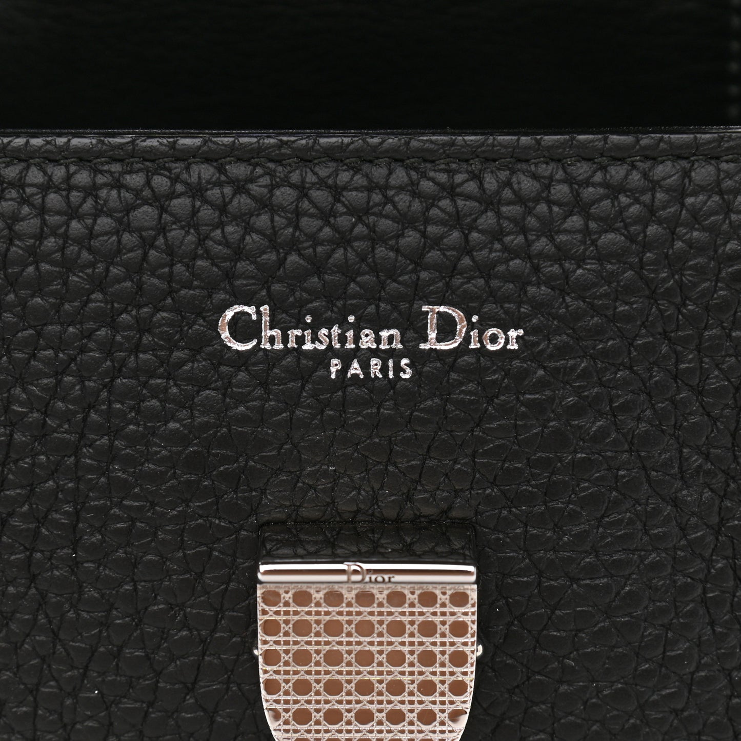 Grained Calfskin Medium Diorever Flap Black