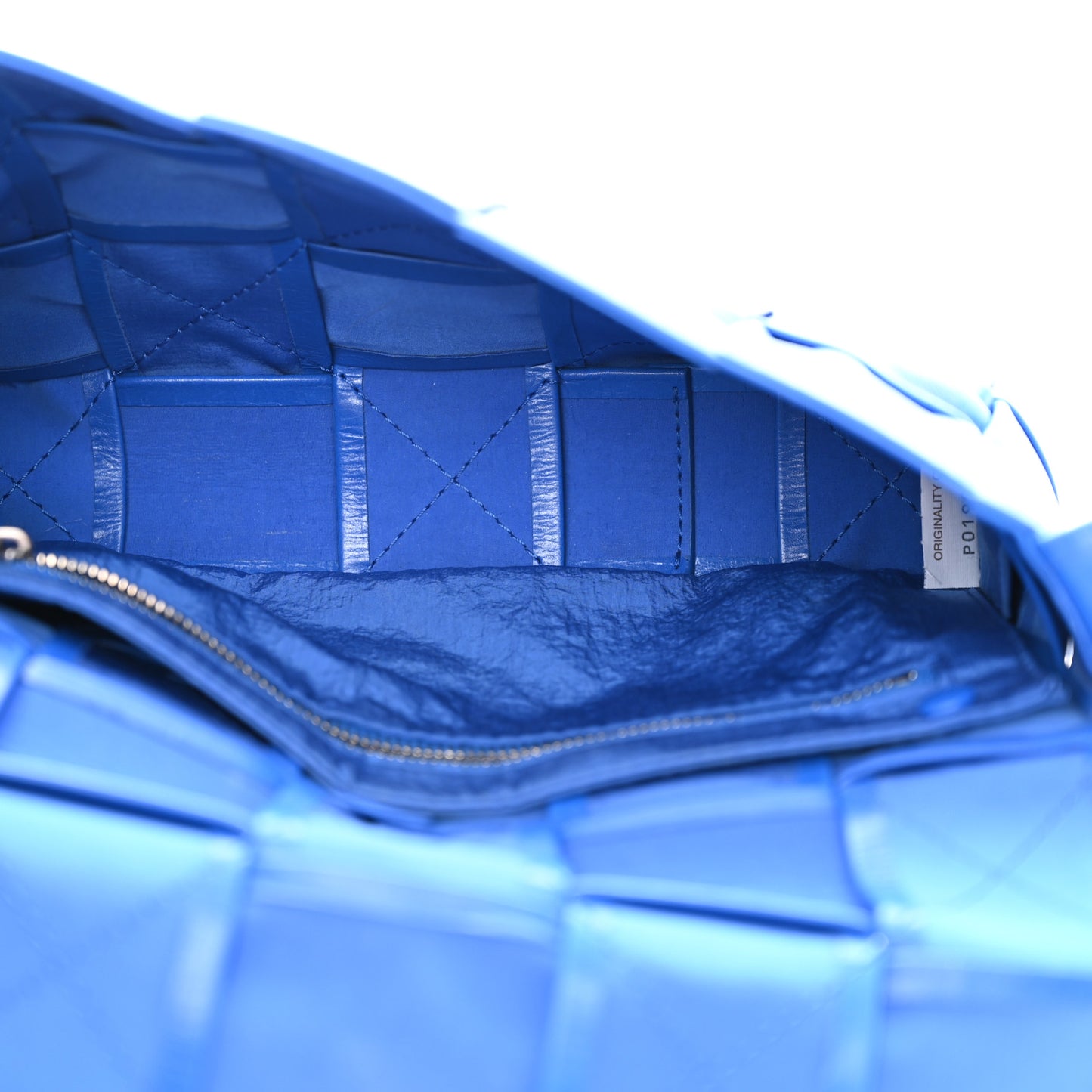 Paper Calfskin Maxi Intreccio Cassette Crossbody Bag Cobalt