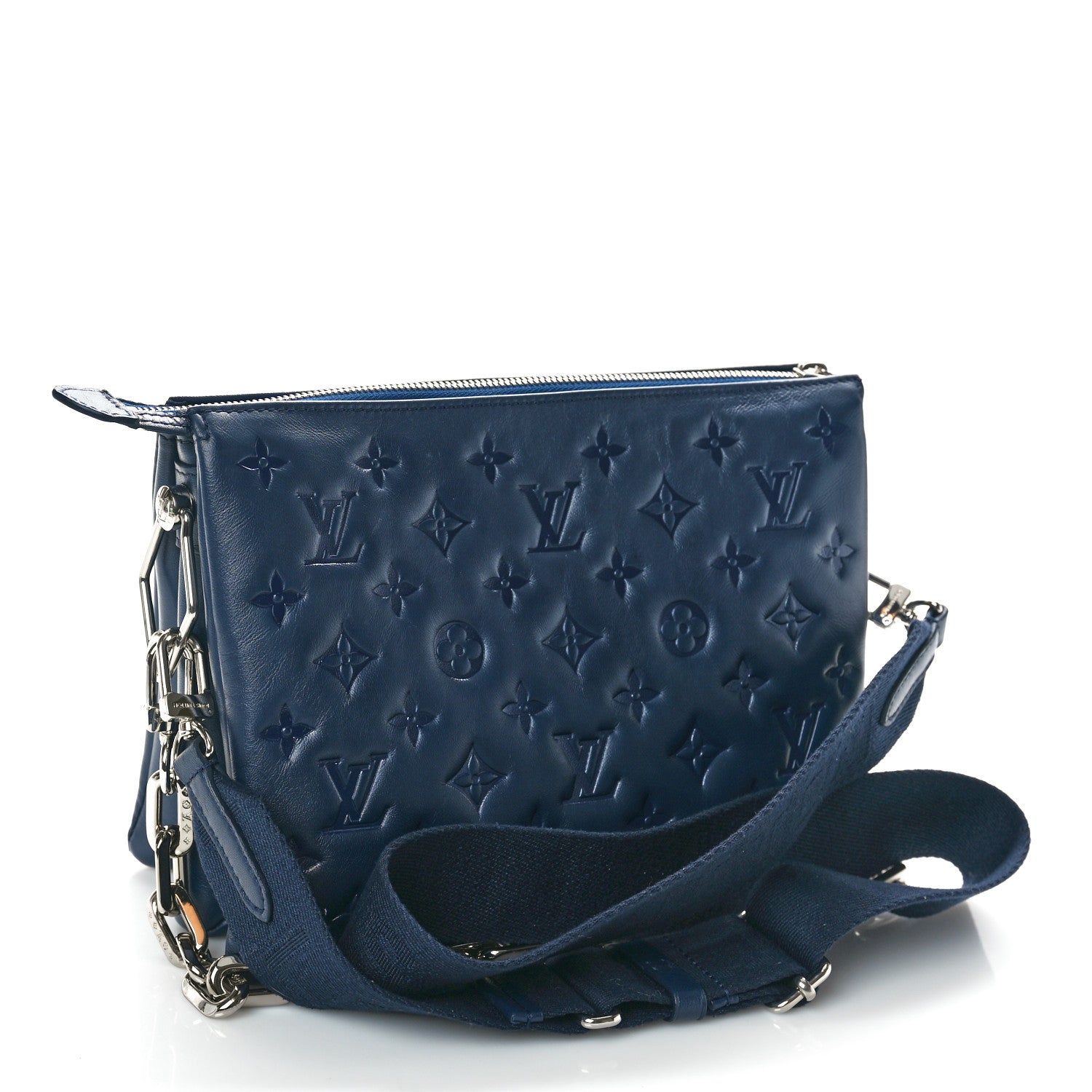 Louis Vuitton Lambskin Embossed Monogram Coussin PM Storm 2 of 9