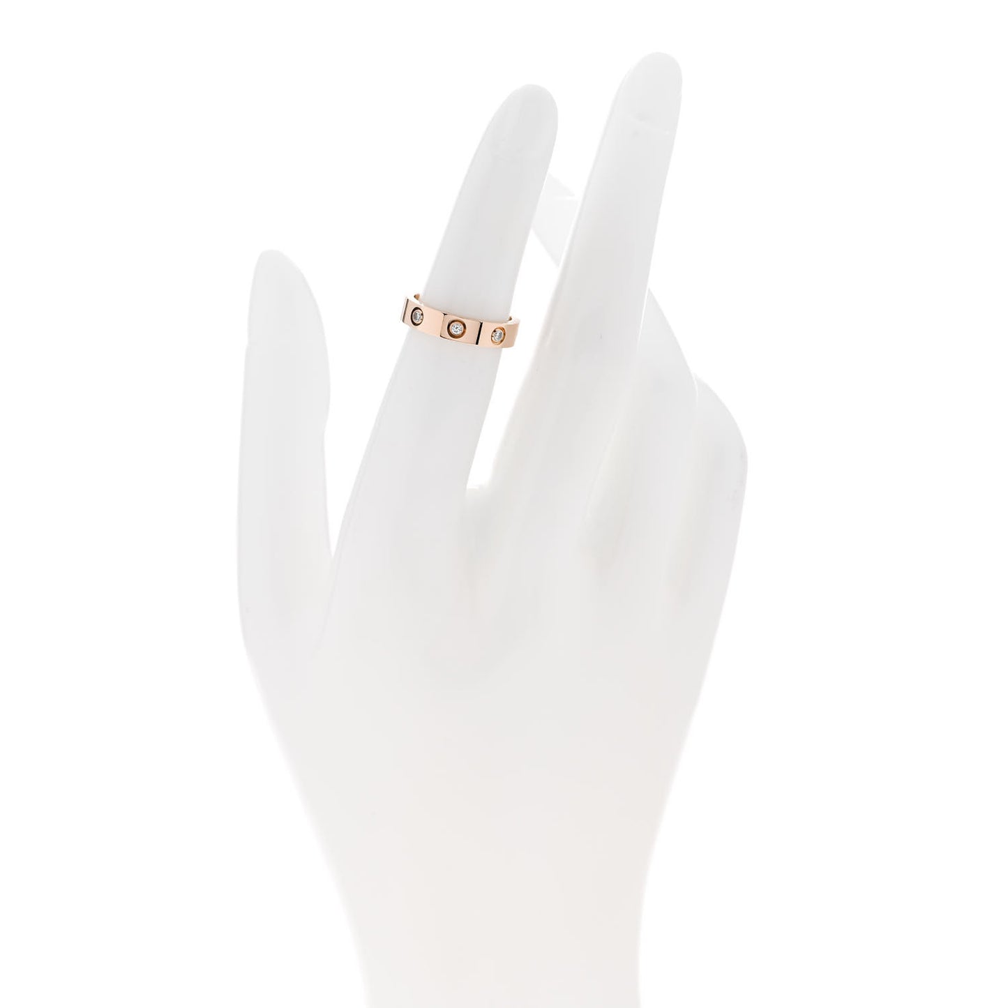 18K Pink Gold 8 Diamond 4mm LOVE Wedding Band Ring 48 4.5