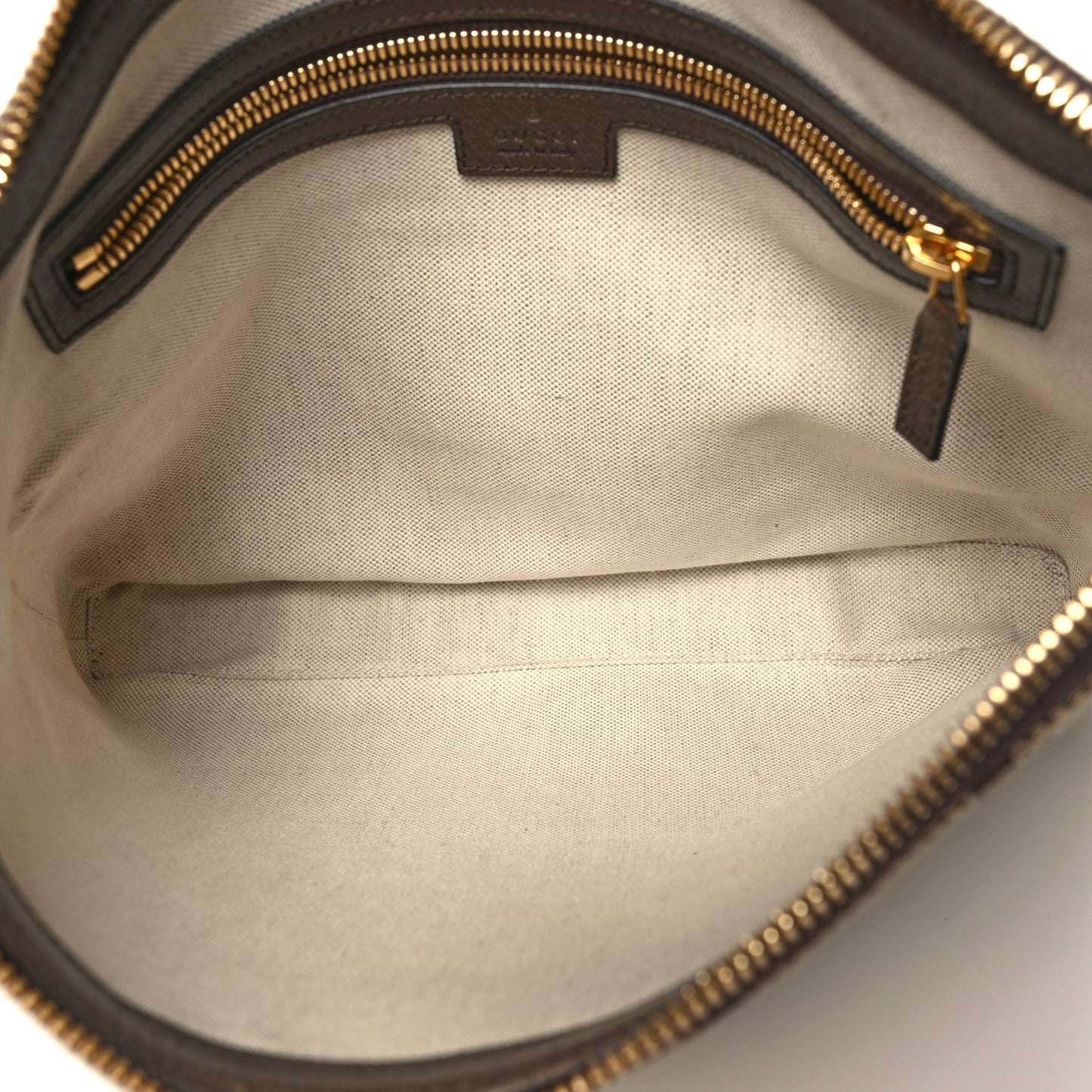 Monogram Jumbo GG Textured Dollar Calfskin Web Wristlet Messenger Bag Camel Ebony New Acero