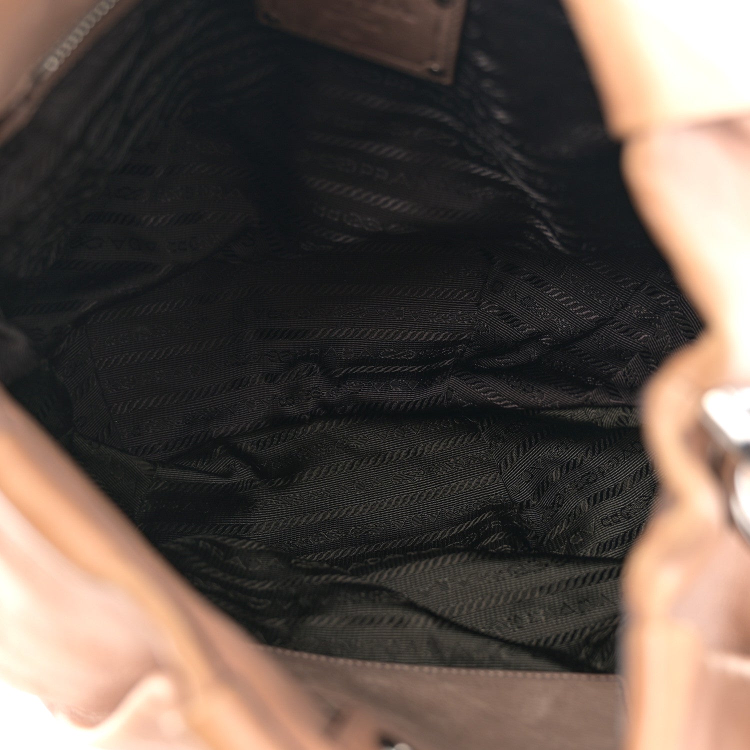 Prada Glace Calfskin Pleated Hobo Fumo Sfumato 5 of 9