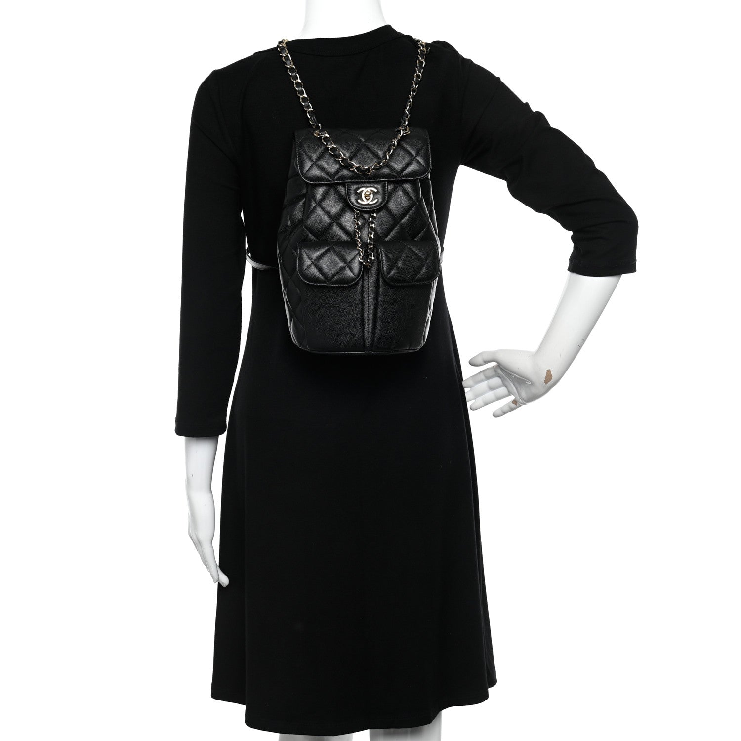 Chanel Caviar Quilted Pockets Backpack Black 2 of 10