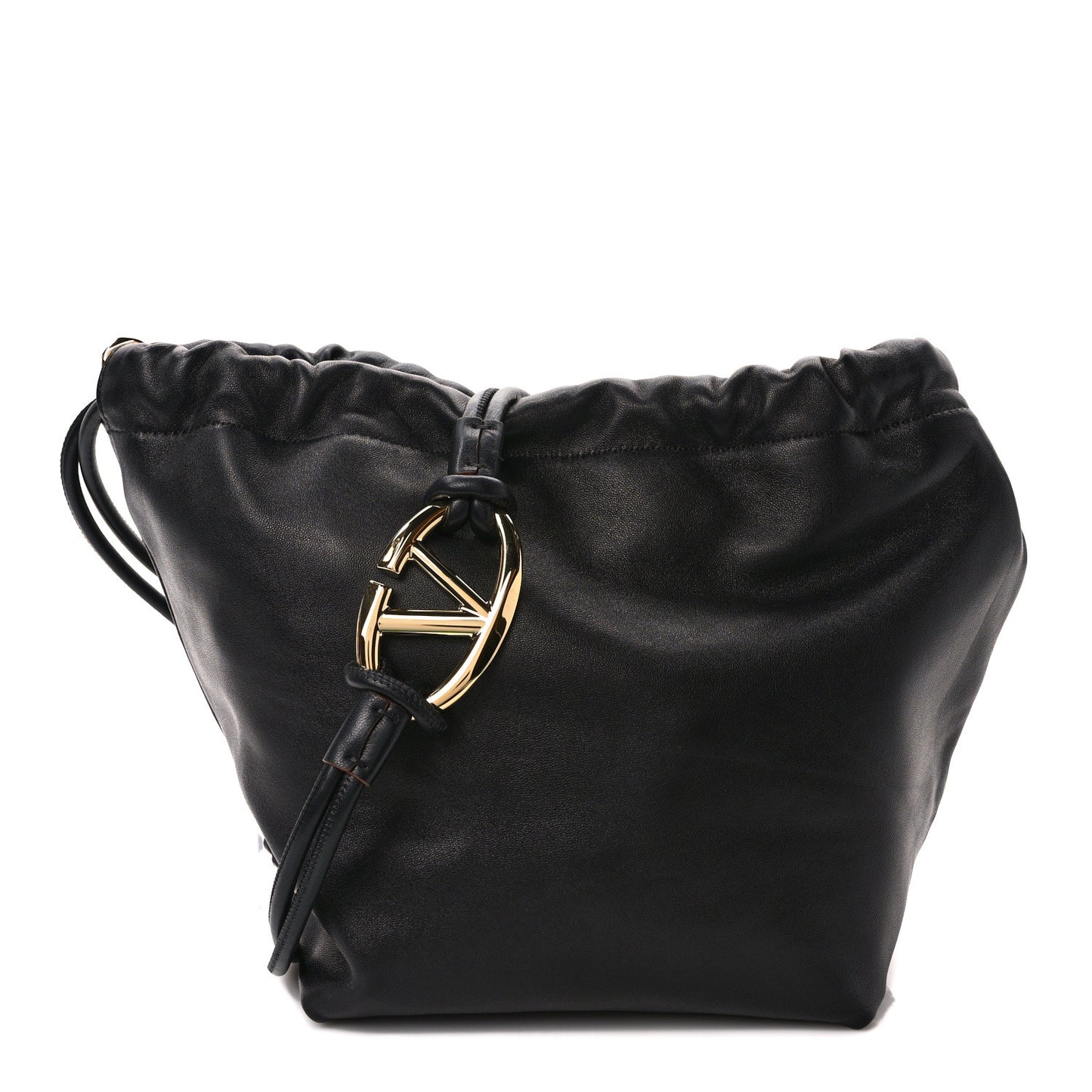 Nappa Vlogo Pouf Pouch Black