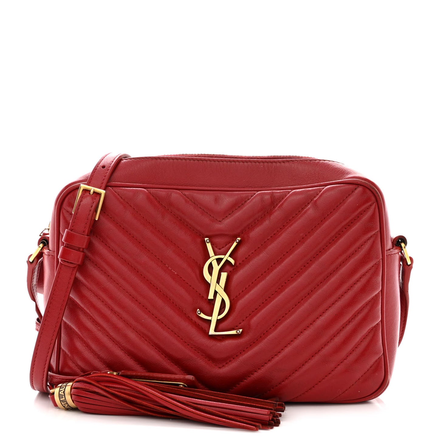 Calfskin Matelasse Monogram Lou Camera Bag Rouge Eros