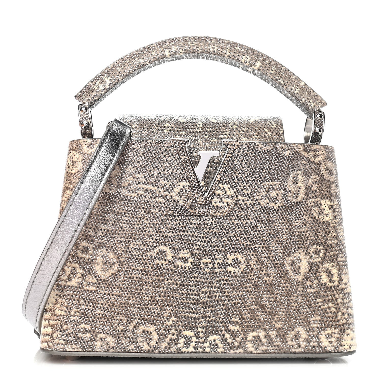 Louis Vuitton Lizard Mini Capucines Argento 1 of 8