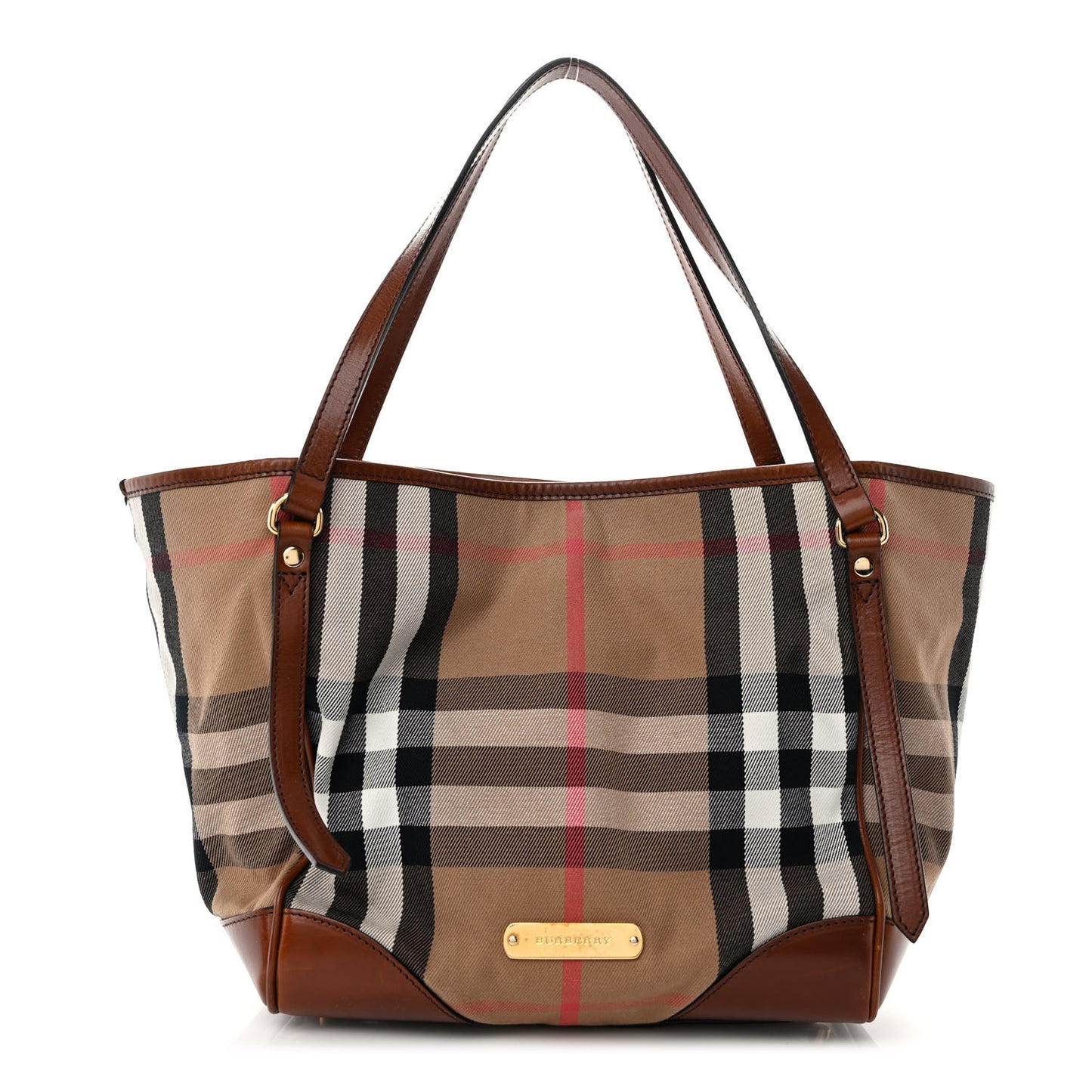 House Check Small Canterbury Tote Dark Tan