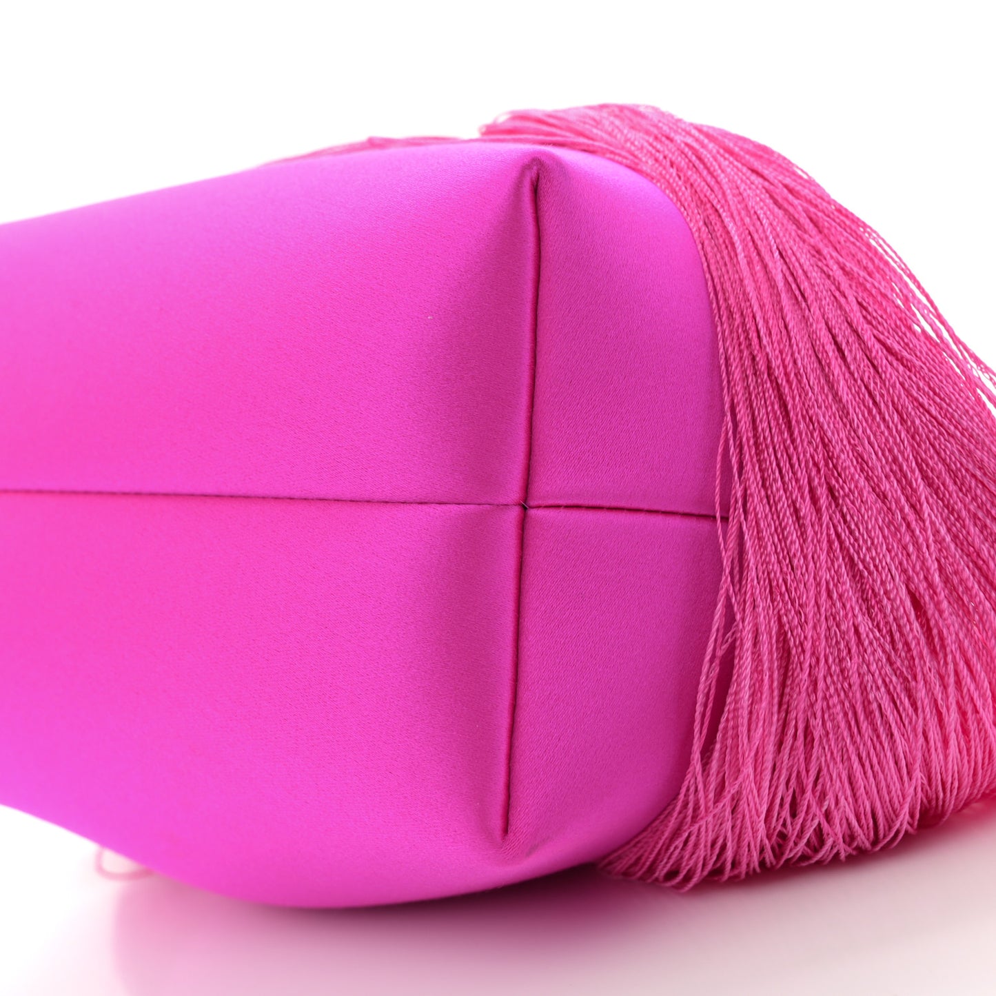 Satin Fringe Bon Bon Bag Fuchsia