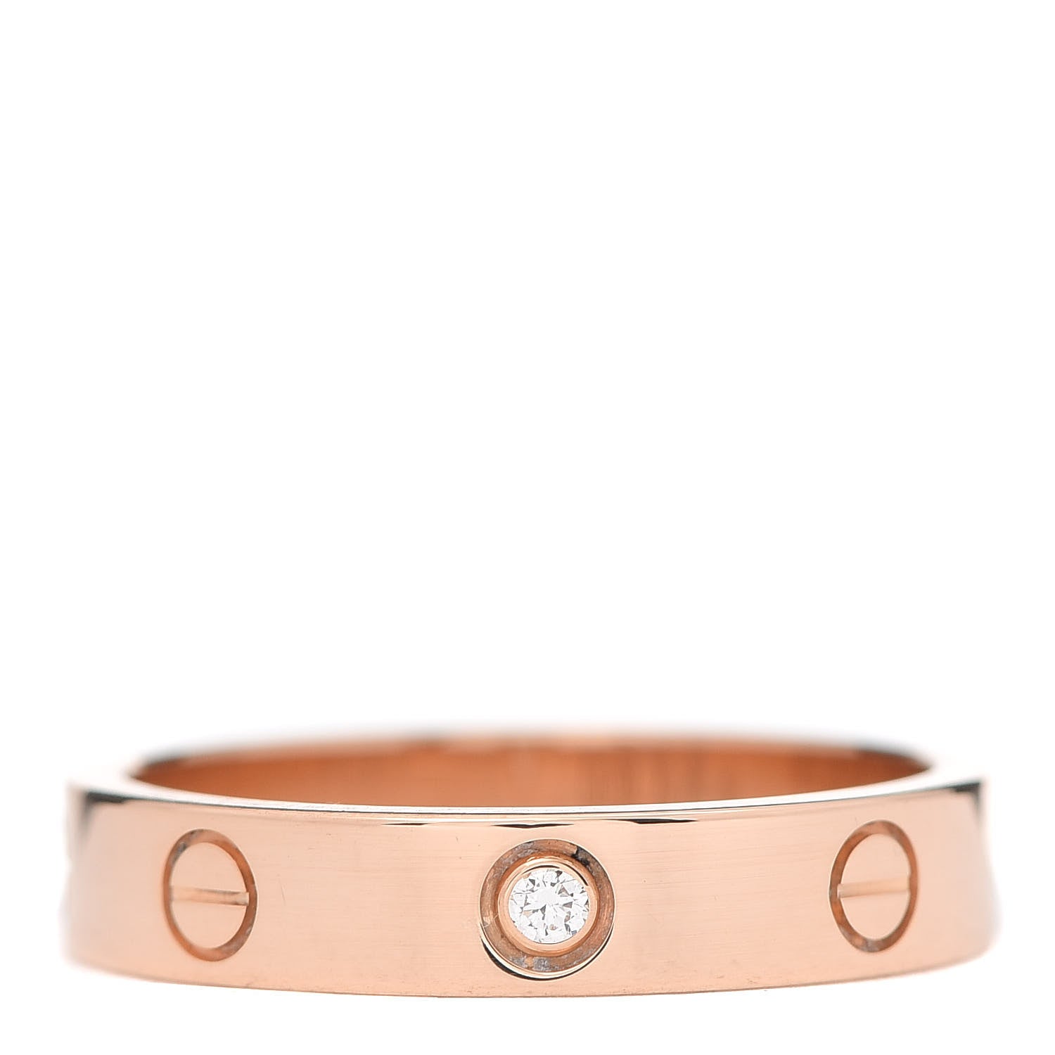 Cartier 18K Pink Gold Diamond LOVE Wedding Band Ring 56 7.5 1 of 7
