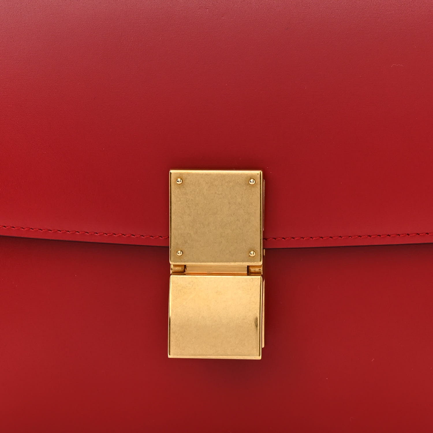 Celine Box Calfskin Medium Classic Box Flap Bag Red 10 of 13
