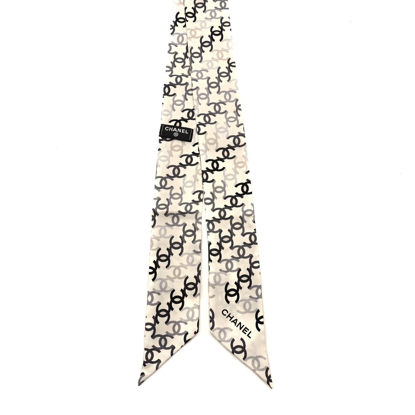 Silk CC Slim Bandeau Scarf Ecru Multicolor