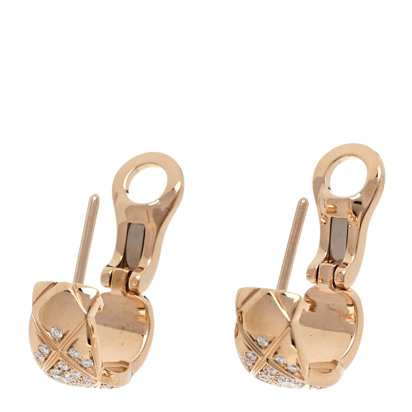 18K Beige Gold Diamond Coco Crush Hoop Earrings