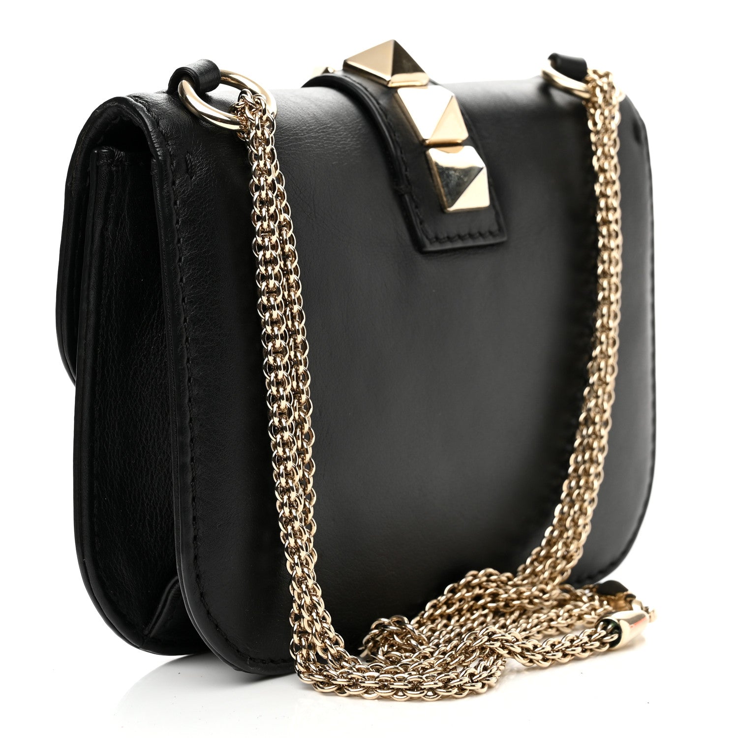 Valentino Garavani Vitello Small Glam Lock Rockstud Flap Black 3 of 8