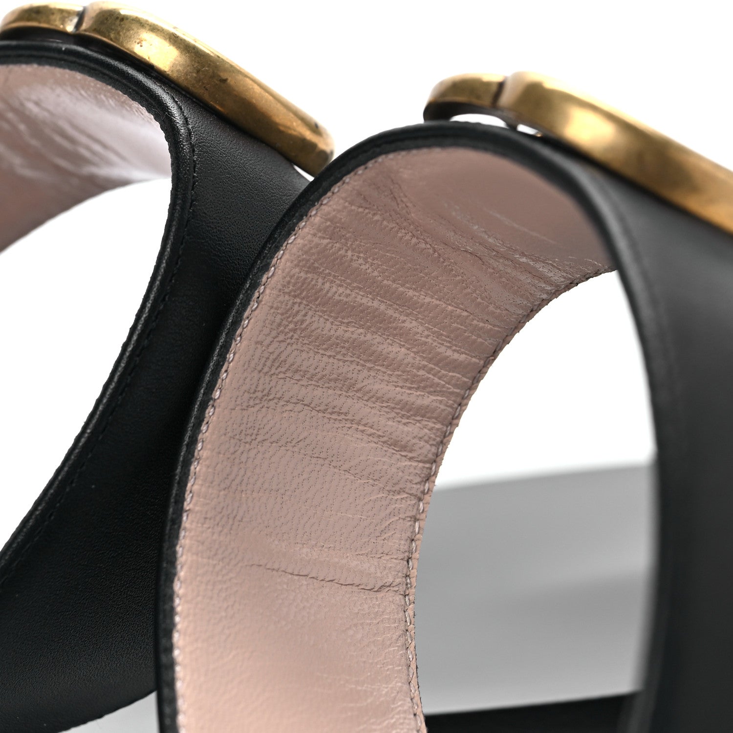 Gucci Calfskin GG Marmont Thong Sandals 41.5 Black 8 of 9