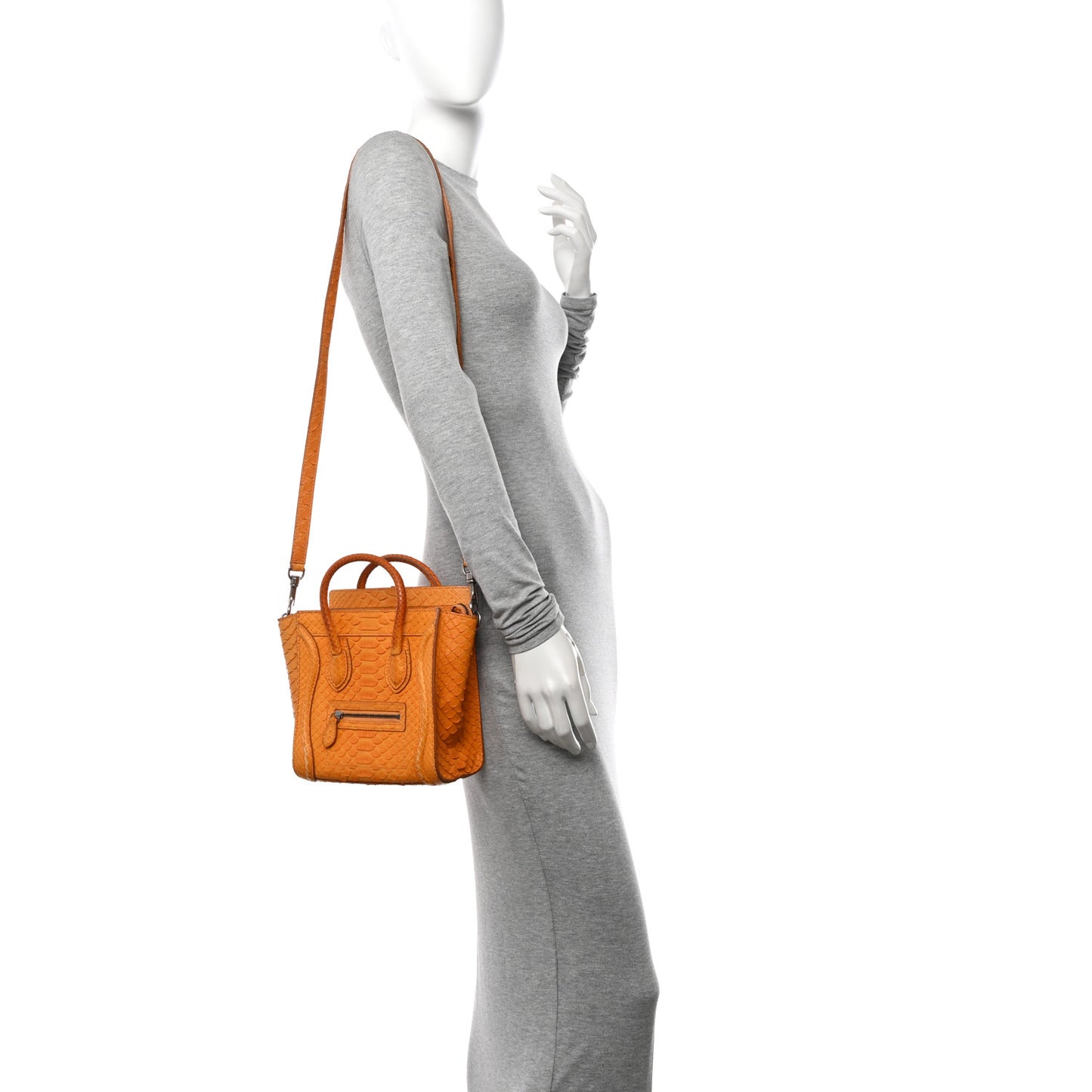 Snakeskin Calfskin Nano Luggage Yellow