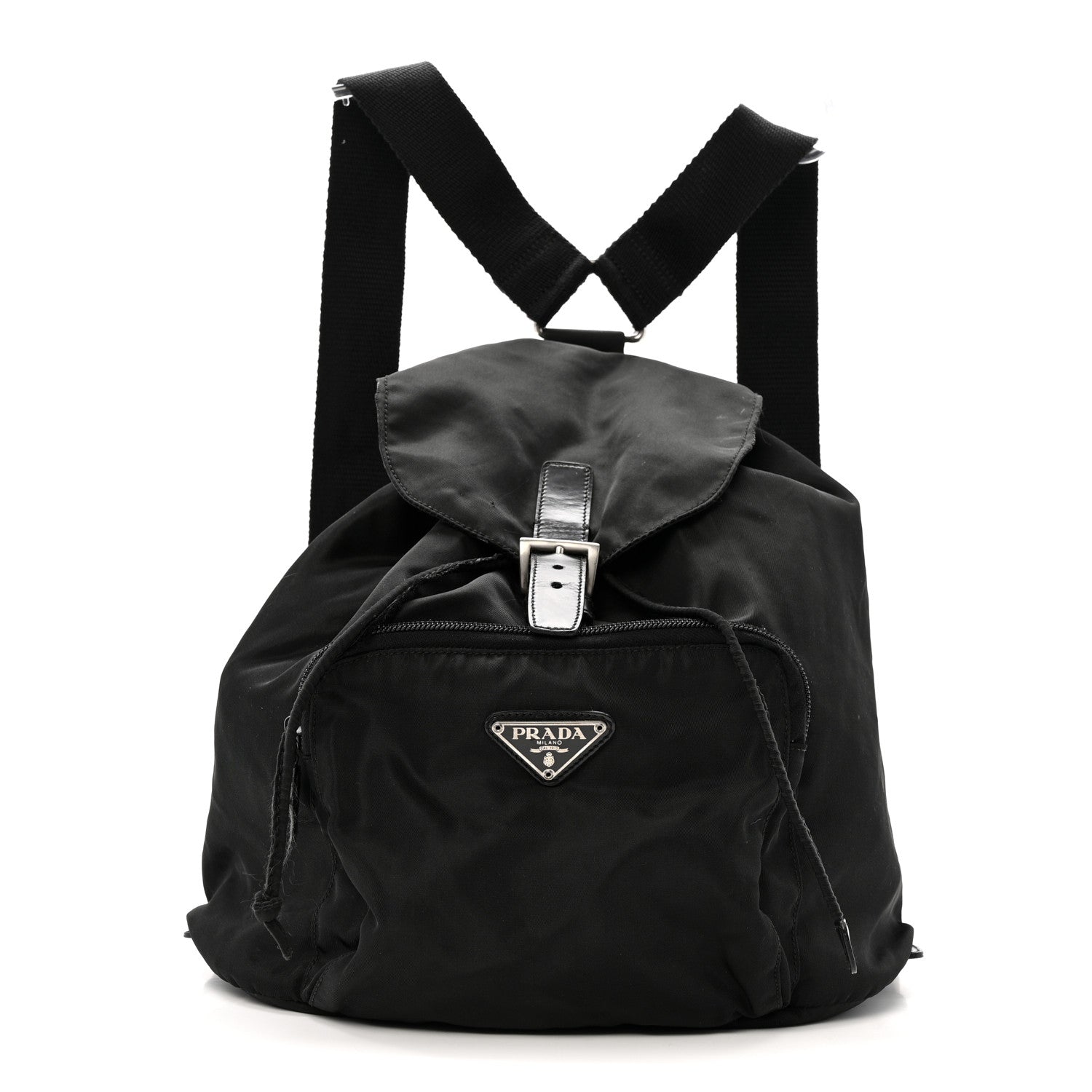 Prada Tessuto Nylon Vela Cinch Backpack Black 1785781 – FASHIONPHILE