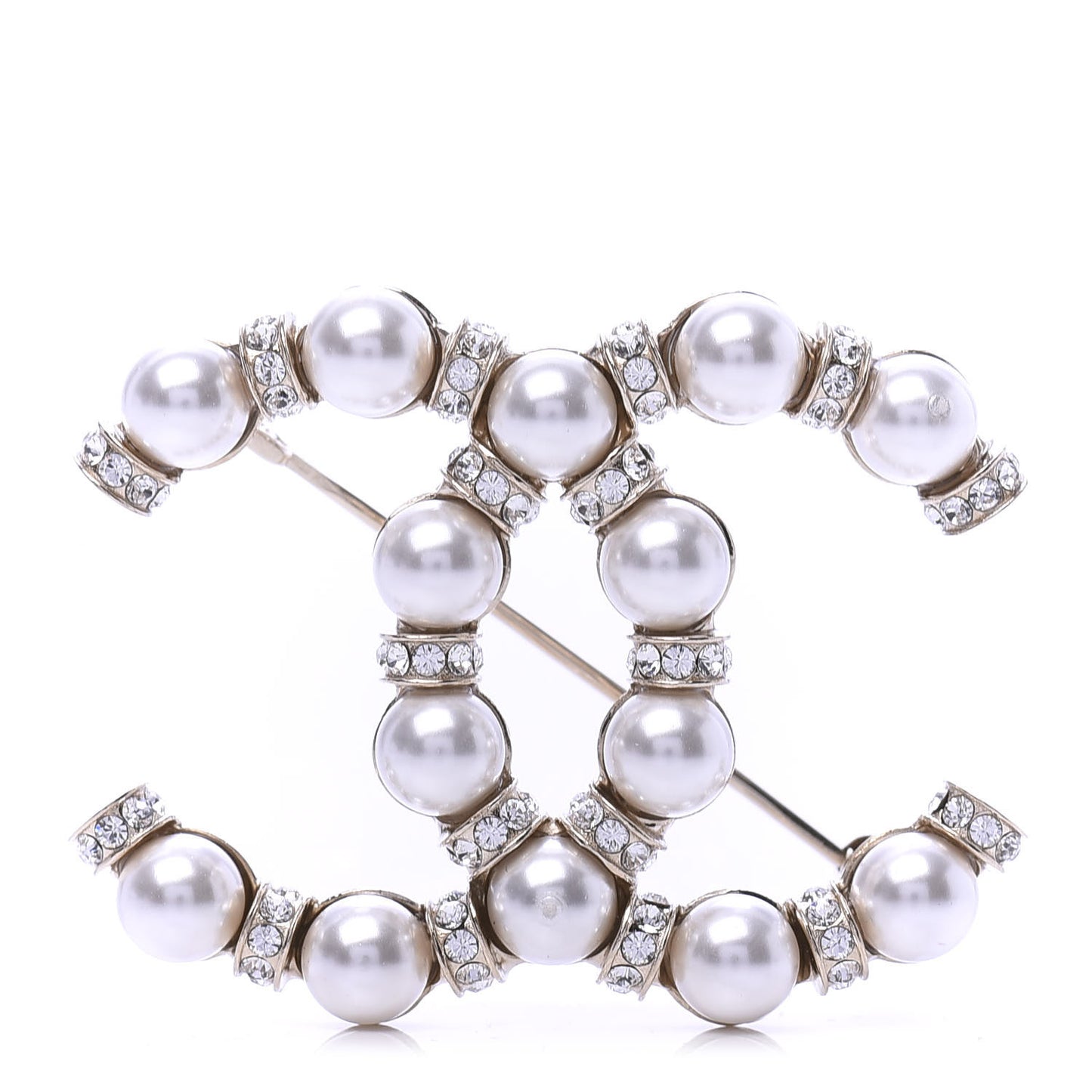 Pearl Crystal Nefertiti CC Brooch Gold