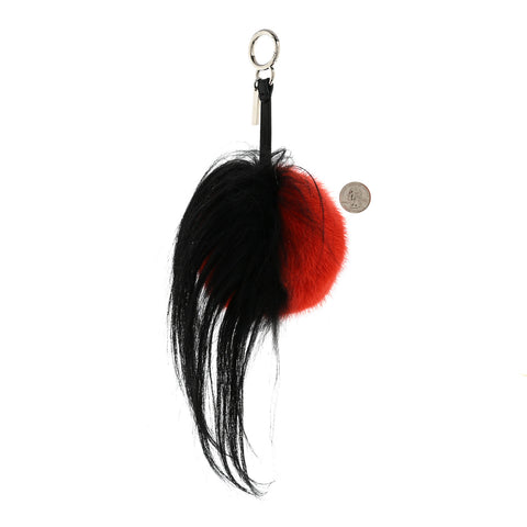 Mink Goat Fur QuTweet Funkyfur Bag Bug Charm Red