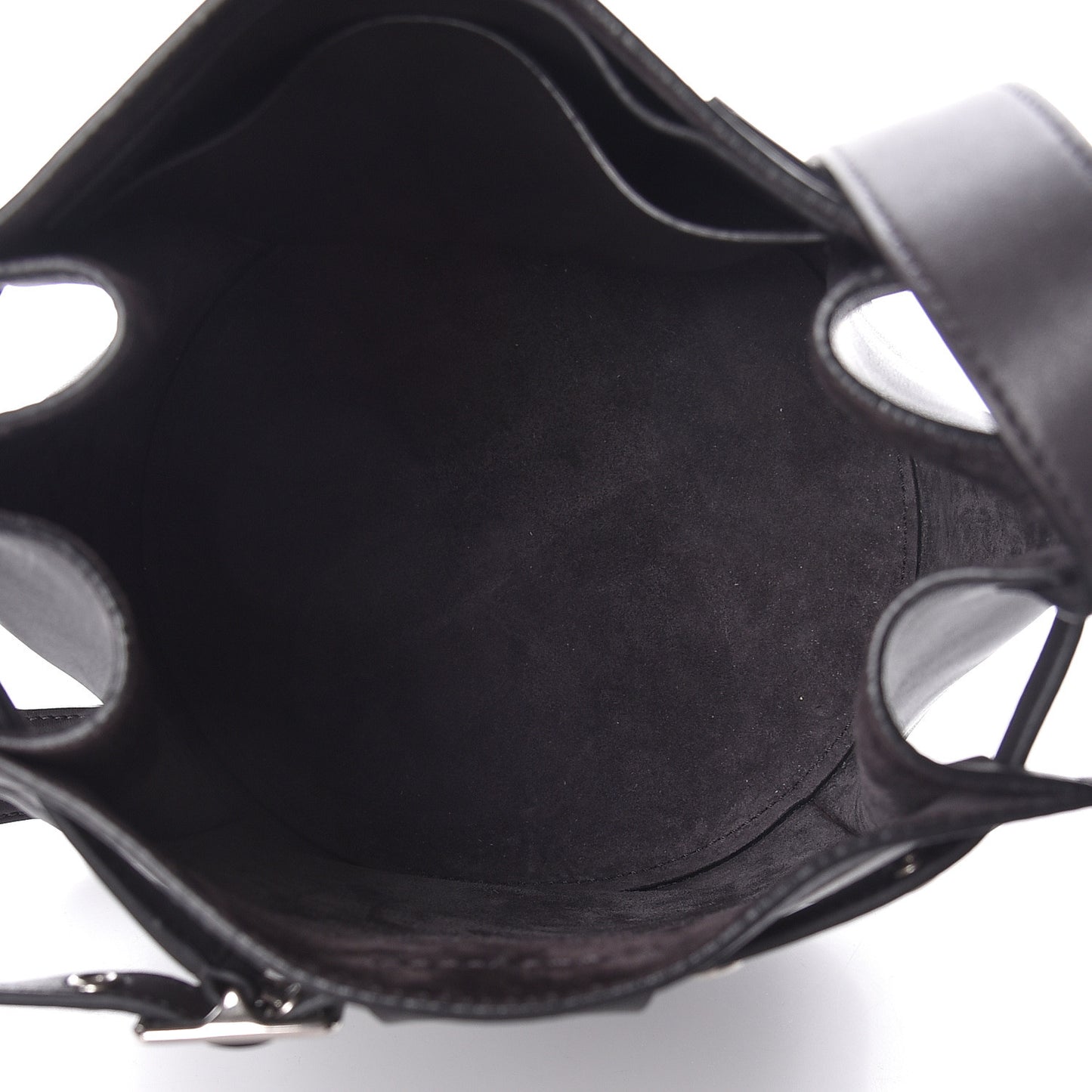 Smooth Calfskin Long Strap Big Bucket Bag Liquorice