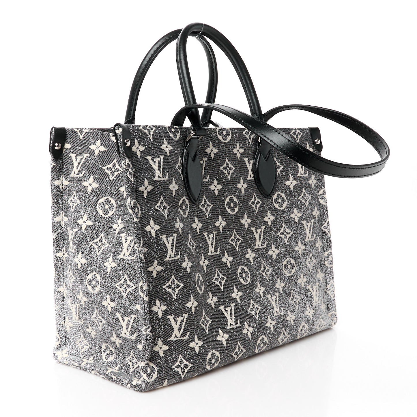 Monogram Jacquard Denim Onthego MM Black