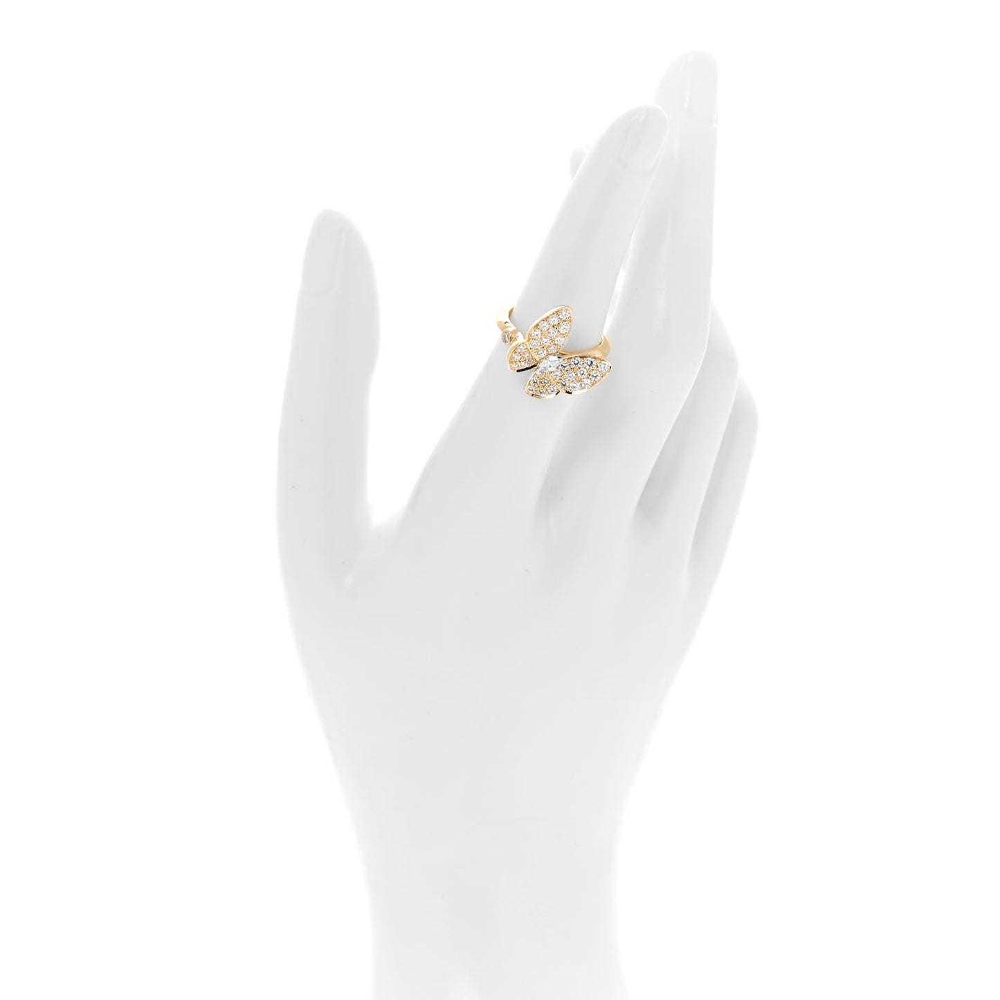 18K Yellow Gold Two Butterfly Ring 52 6
