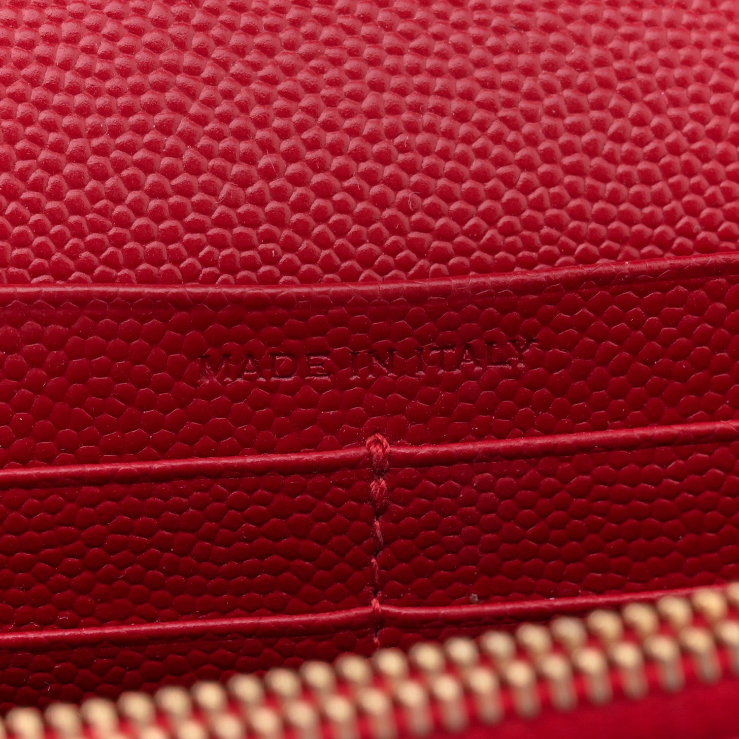 Saint Laurent Grain De Poudre Matelasse Chevron Monogram Chain Wallet Red 7 of 13