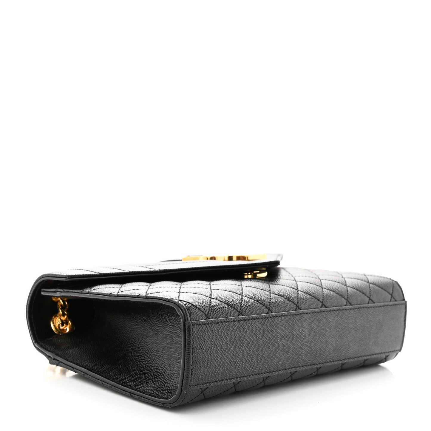 Grain De Poudre Textured Mixed Matelasse Triquilt Medium Monogram Satchel Black