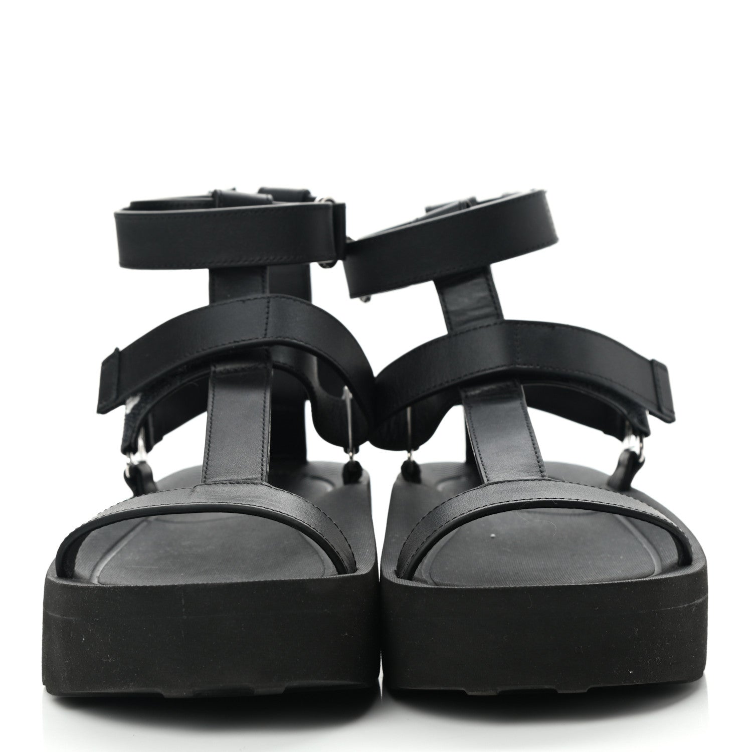 Hermes Calfskin Womens Enid Sandals 36 Black 2 of 9