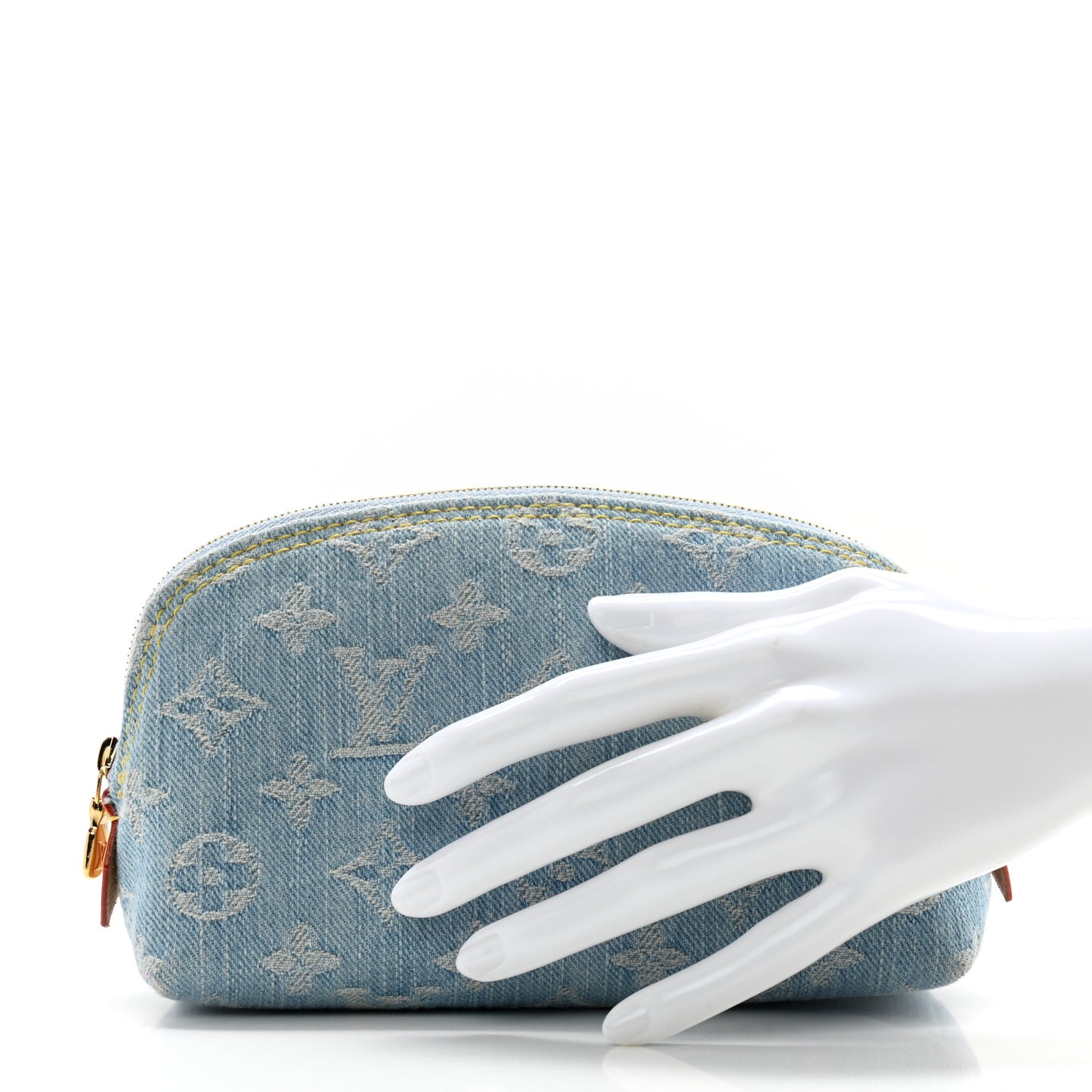 Monogram Denim Cosmetic Pouch PM Blue
