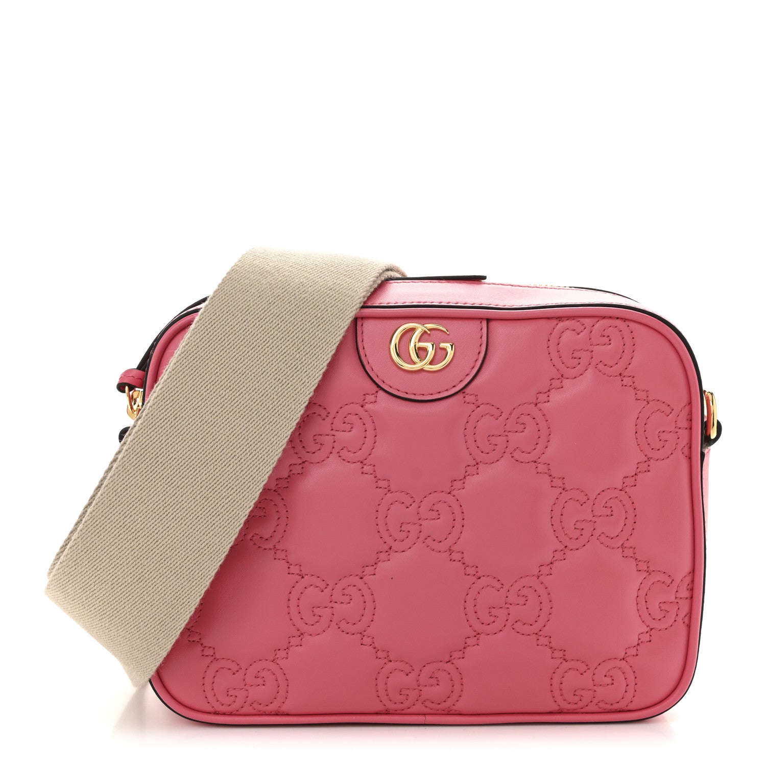 GUCCI ボディバッグ ピンク Gucci Calfskin GG Matelasse Small Shoulder Bag Rhodamine Pink