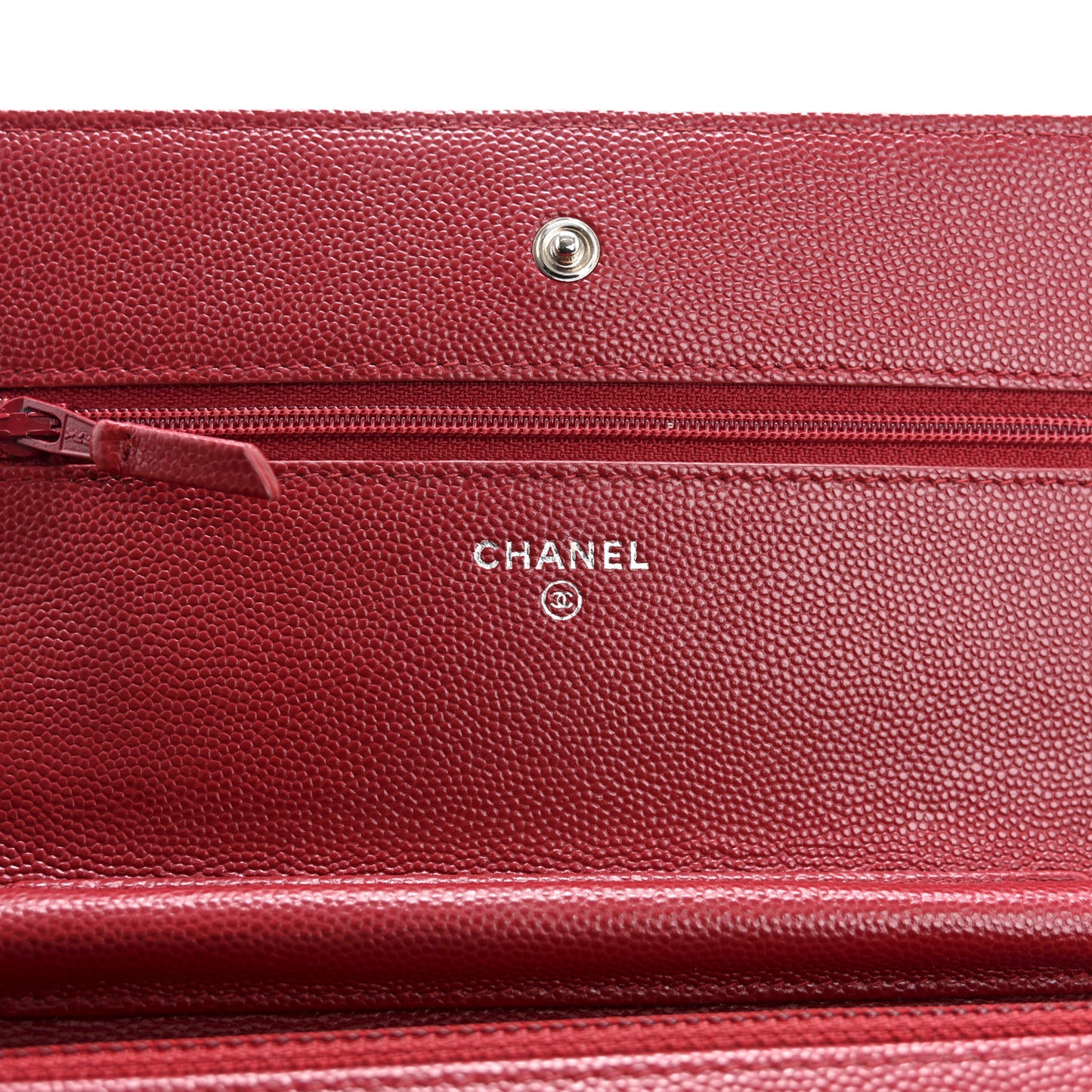 Caviar Quilted Wallet on Chain WOC Red