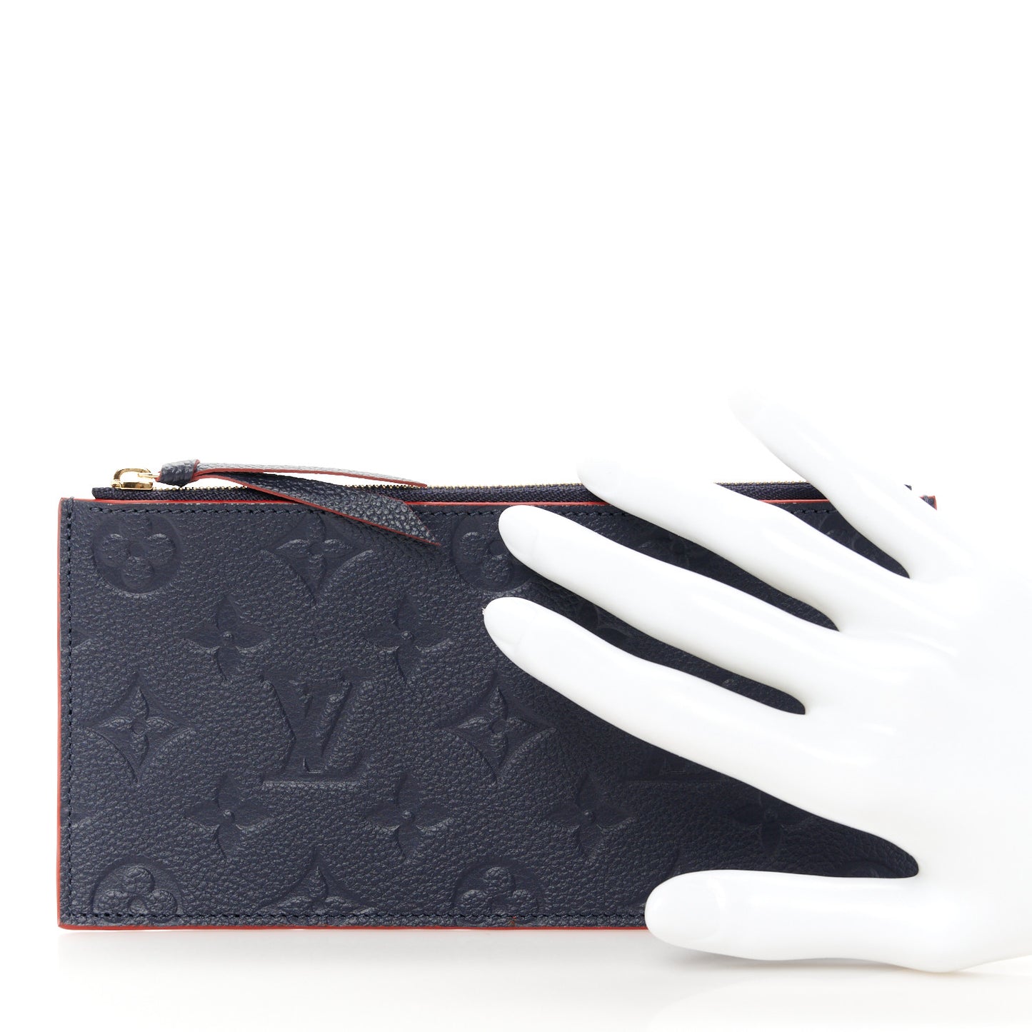 Empreinte Felicie Chain Wallet Zippered Insert Marine Rouge