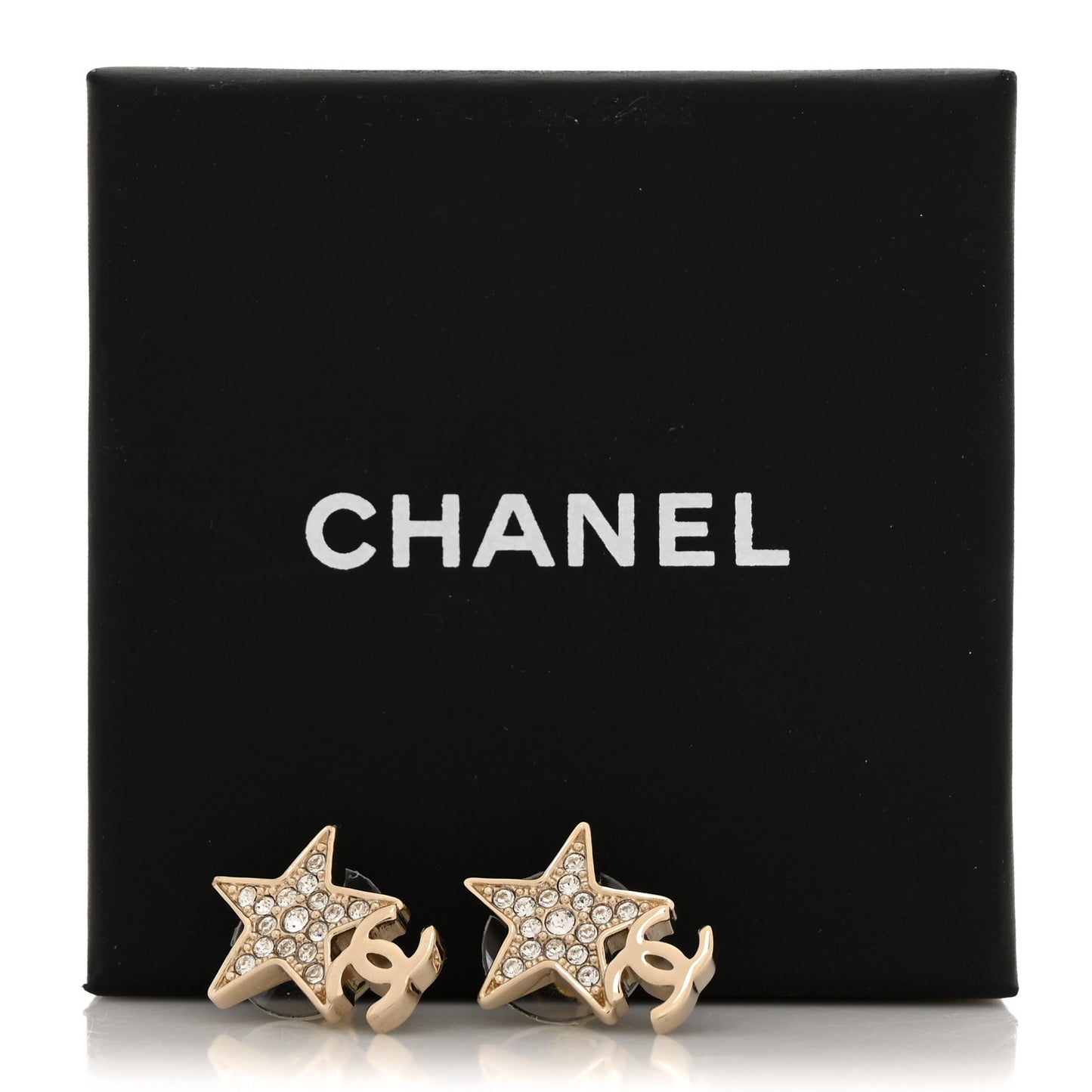 Crystal CC Star Earrings Gold