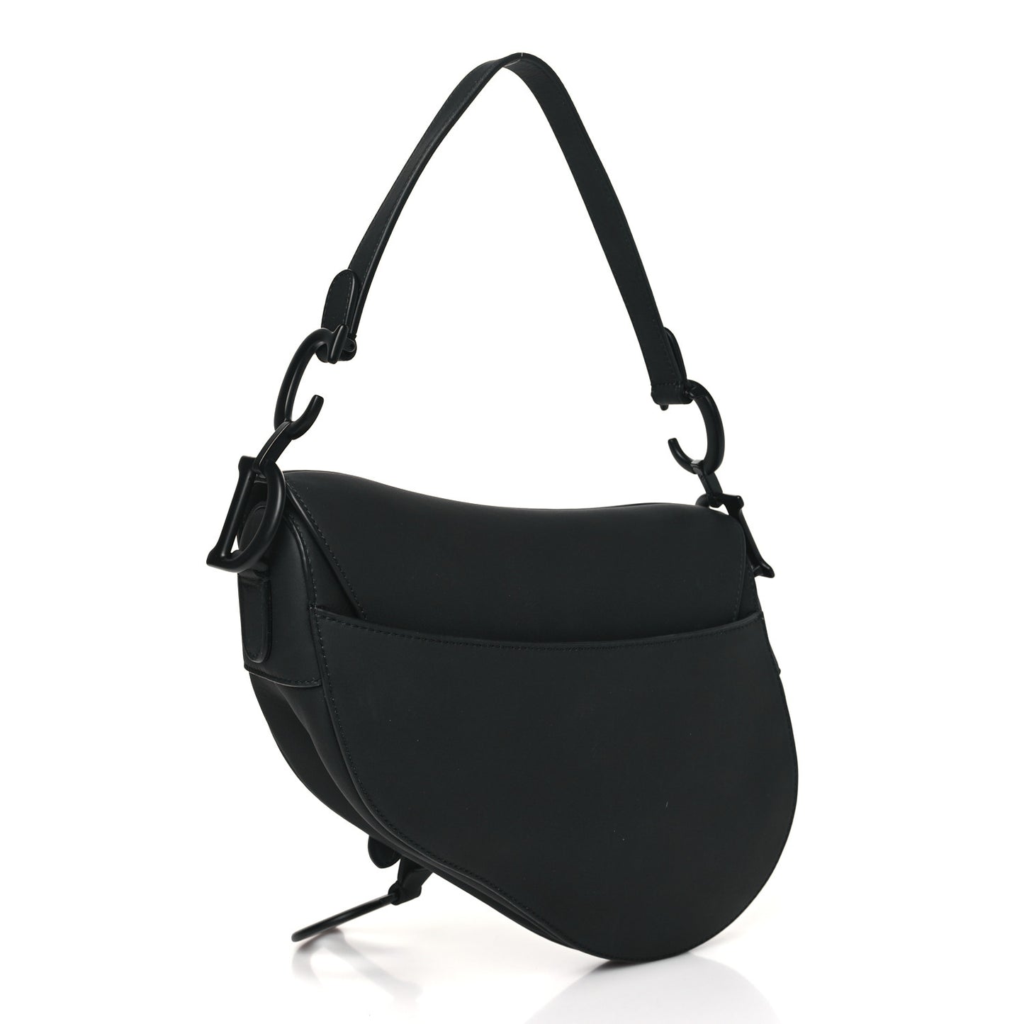 Ultra Matte Calfskin Saddle Bag Black