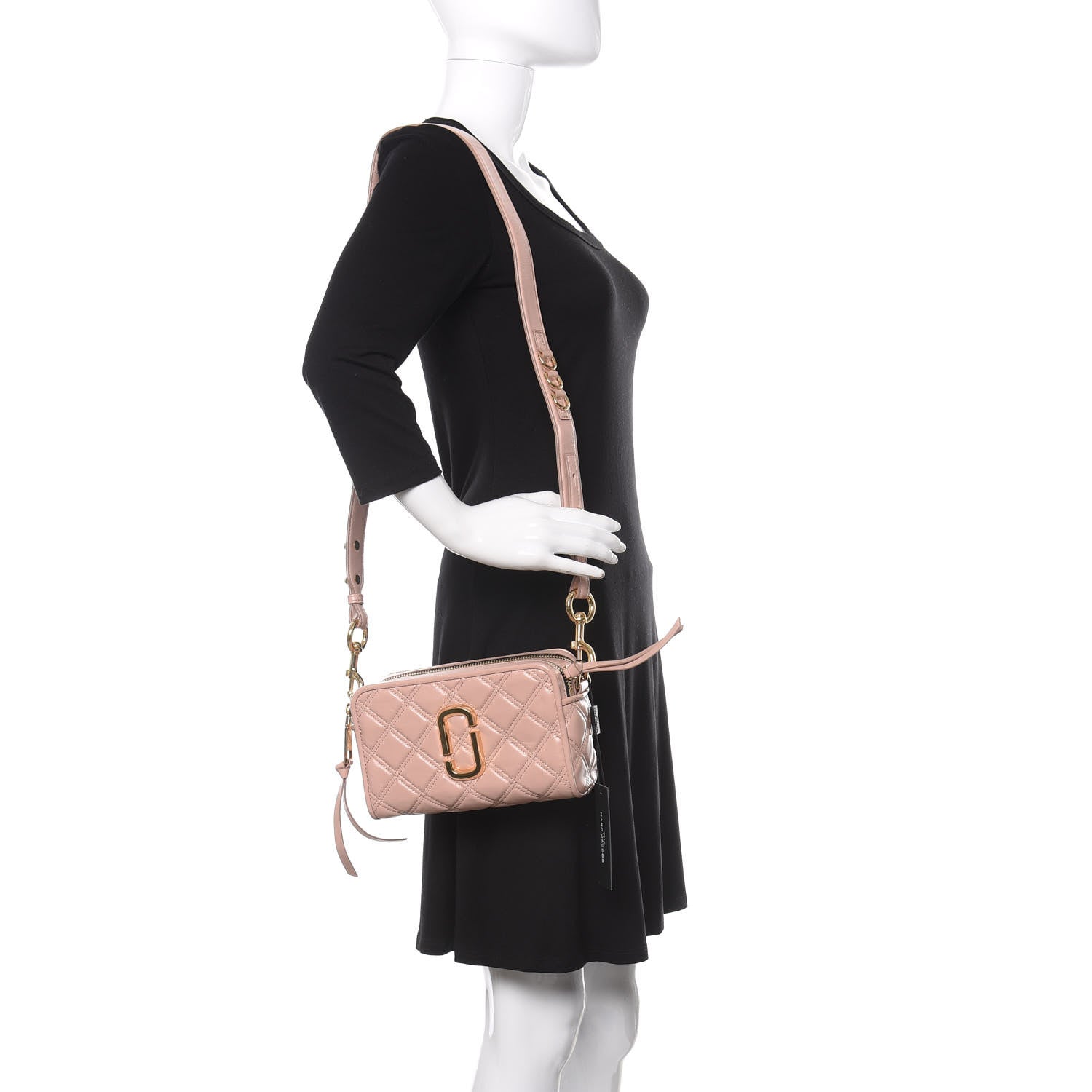 Marc Jacobs Calfskin Quilted The Softshot 21 Bag Nude 2 of 8