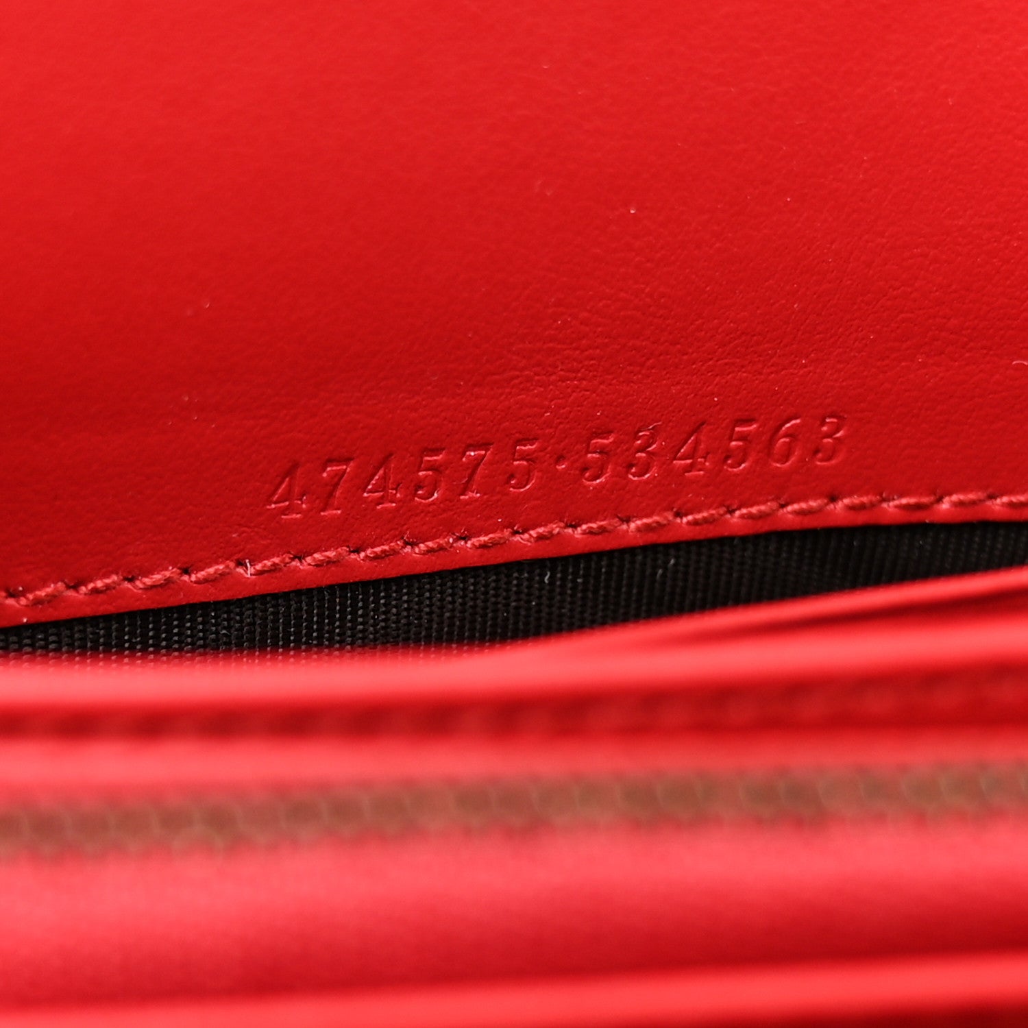 Gucci Calfskin Matelasse GG Marmont Chain Wallet Hibiscus Red 7 of 12
