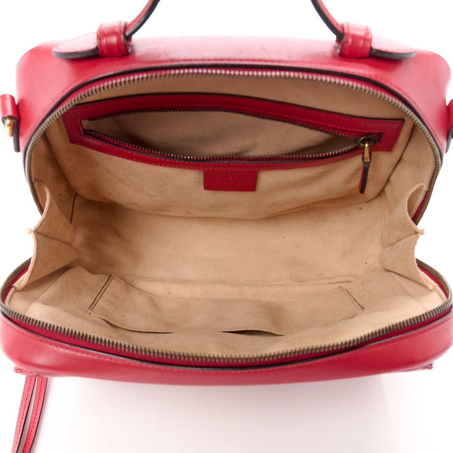 Calfskin Matelasse Sylvie Web Small GG Marmont Top Handle Shoulder Bag Hibiscus Red