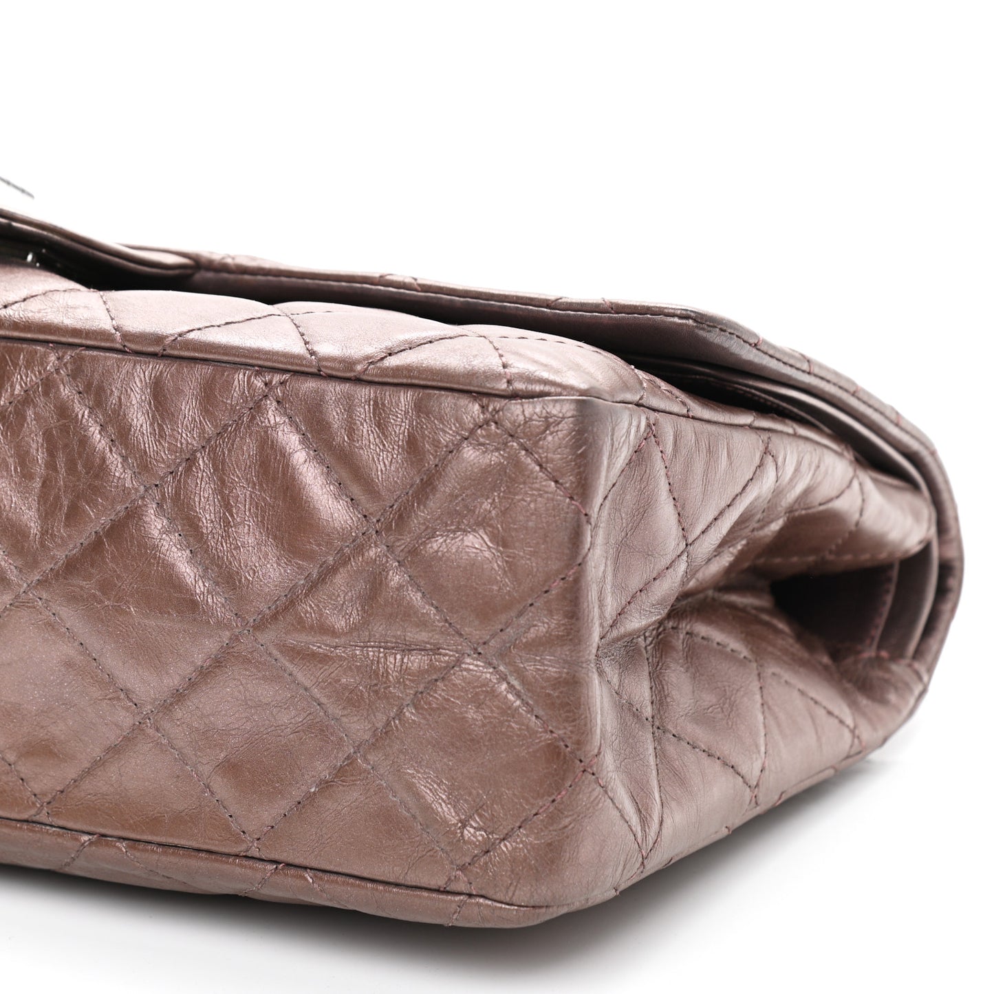 Metallic Aged Calfskin Quilted 2.55 Reissue 227 Flap Rose Fonce
