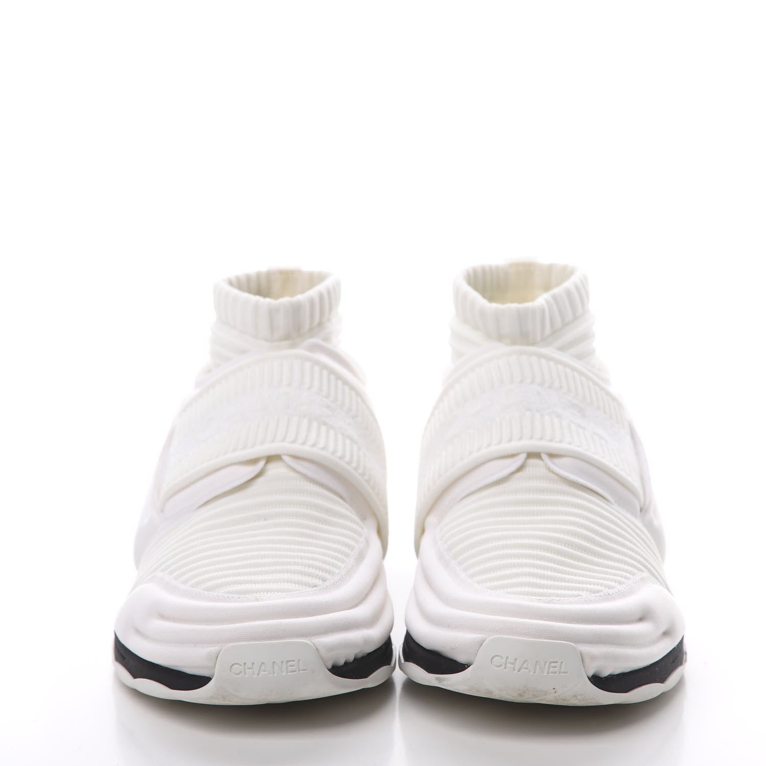 Chanel Stretch Fabric CC Sneakers 41 White 2 of 11