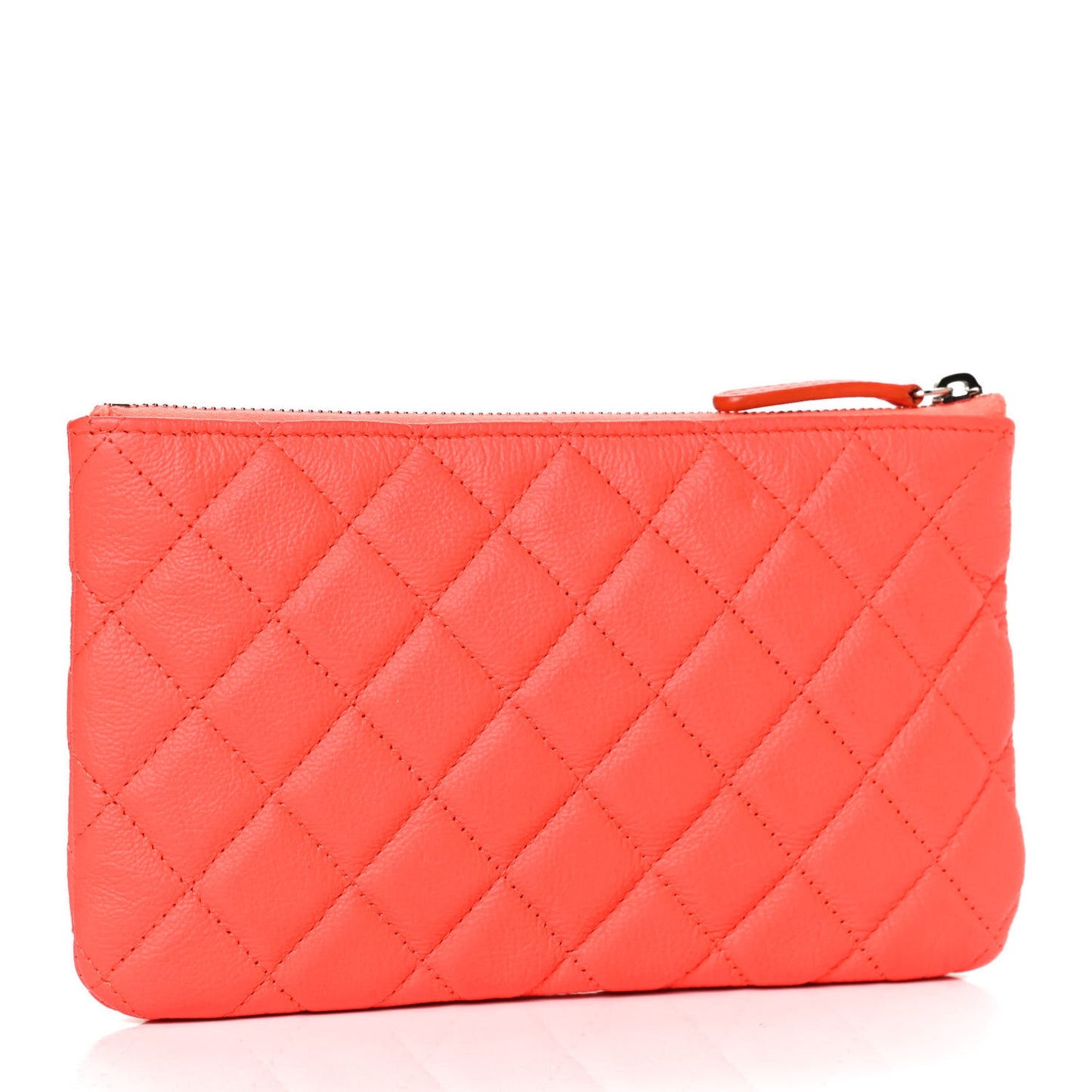 Goatskin Quilted Medium Reissue Cosmetic Case Orange