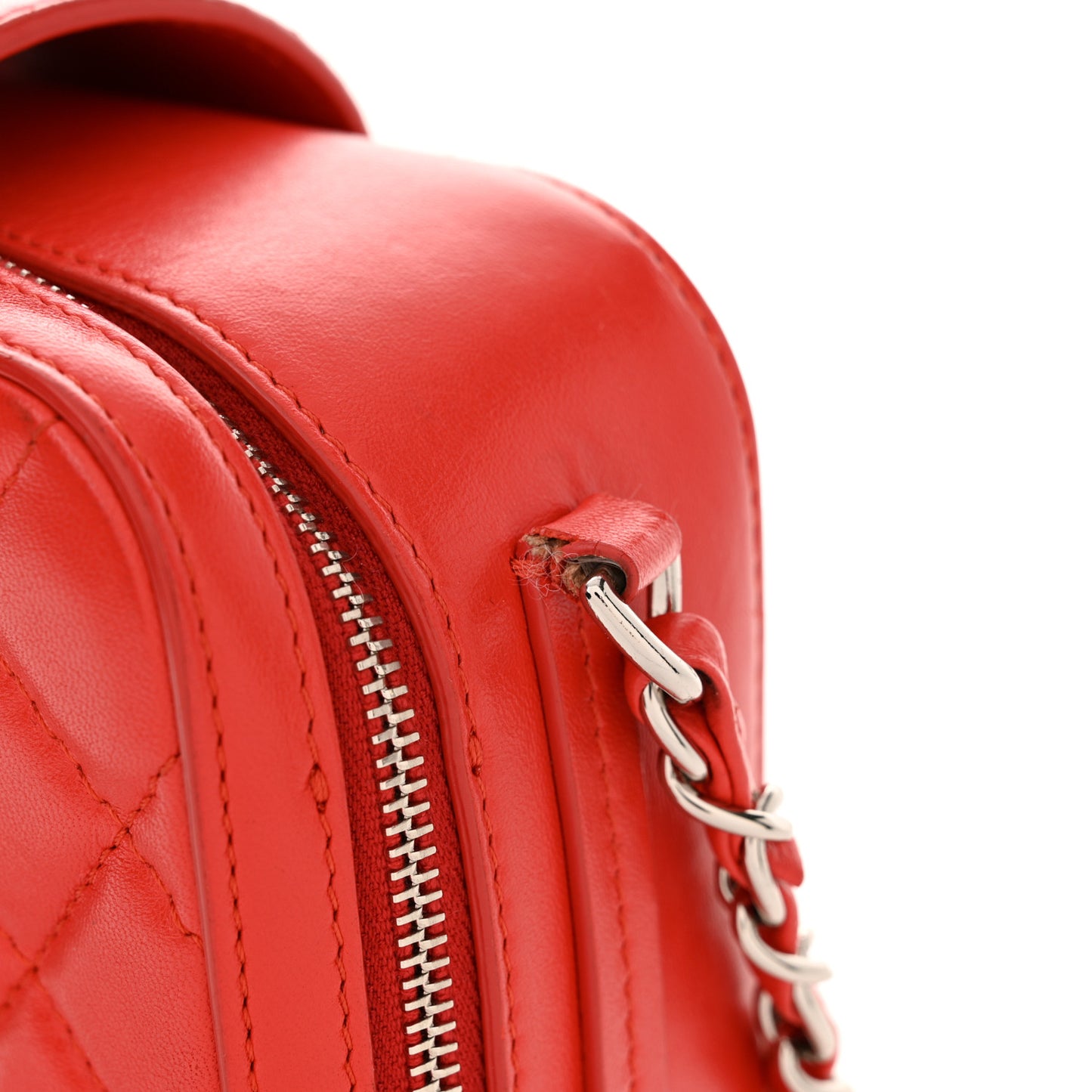 Lambskin Quilted Mini CC Box Camera Bag Red