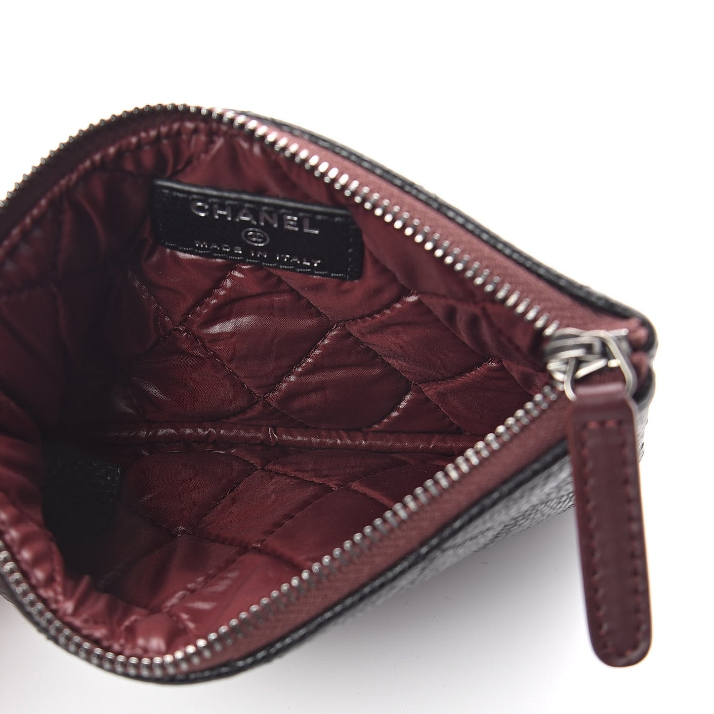 Caviar Quilted Small Cosmetic Case Black