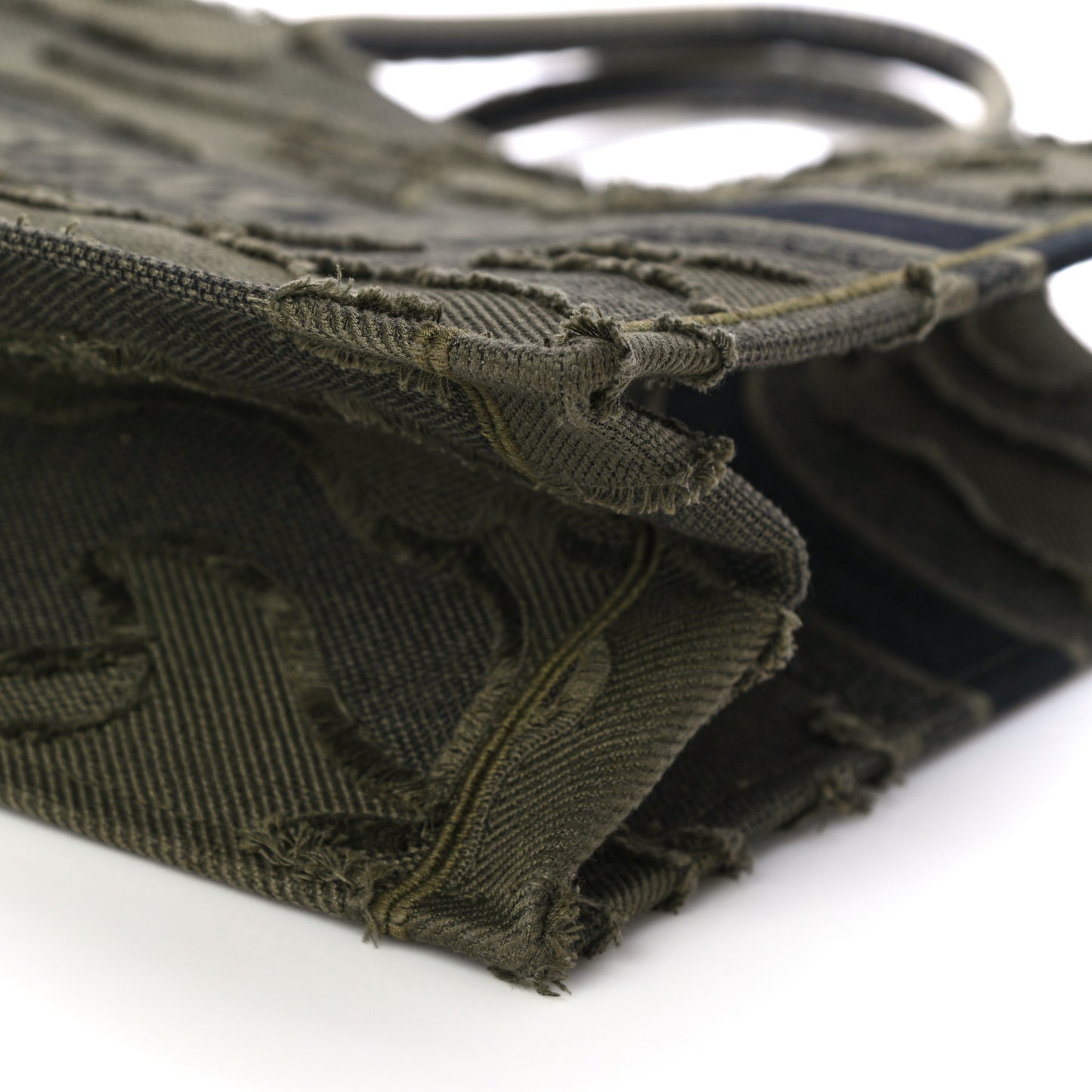 Canvas Embroidered Camouflage Book Tote Green