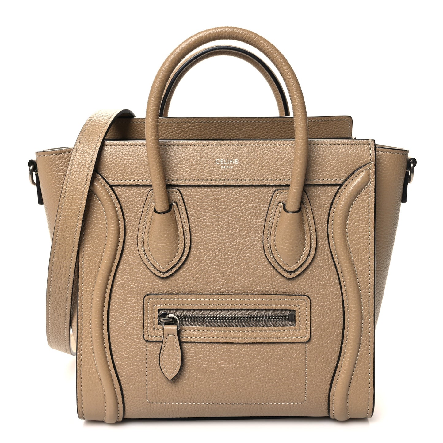 Drummed Calfskin Nano Luggage Dune