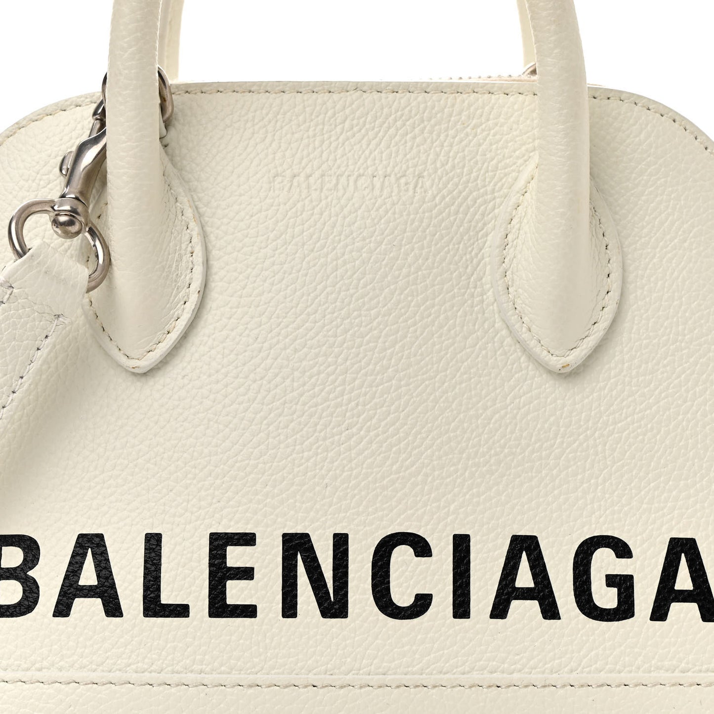 Grained Calfskin XXS Ville Top Handle Bag White Black